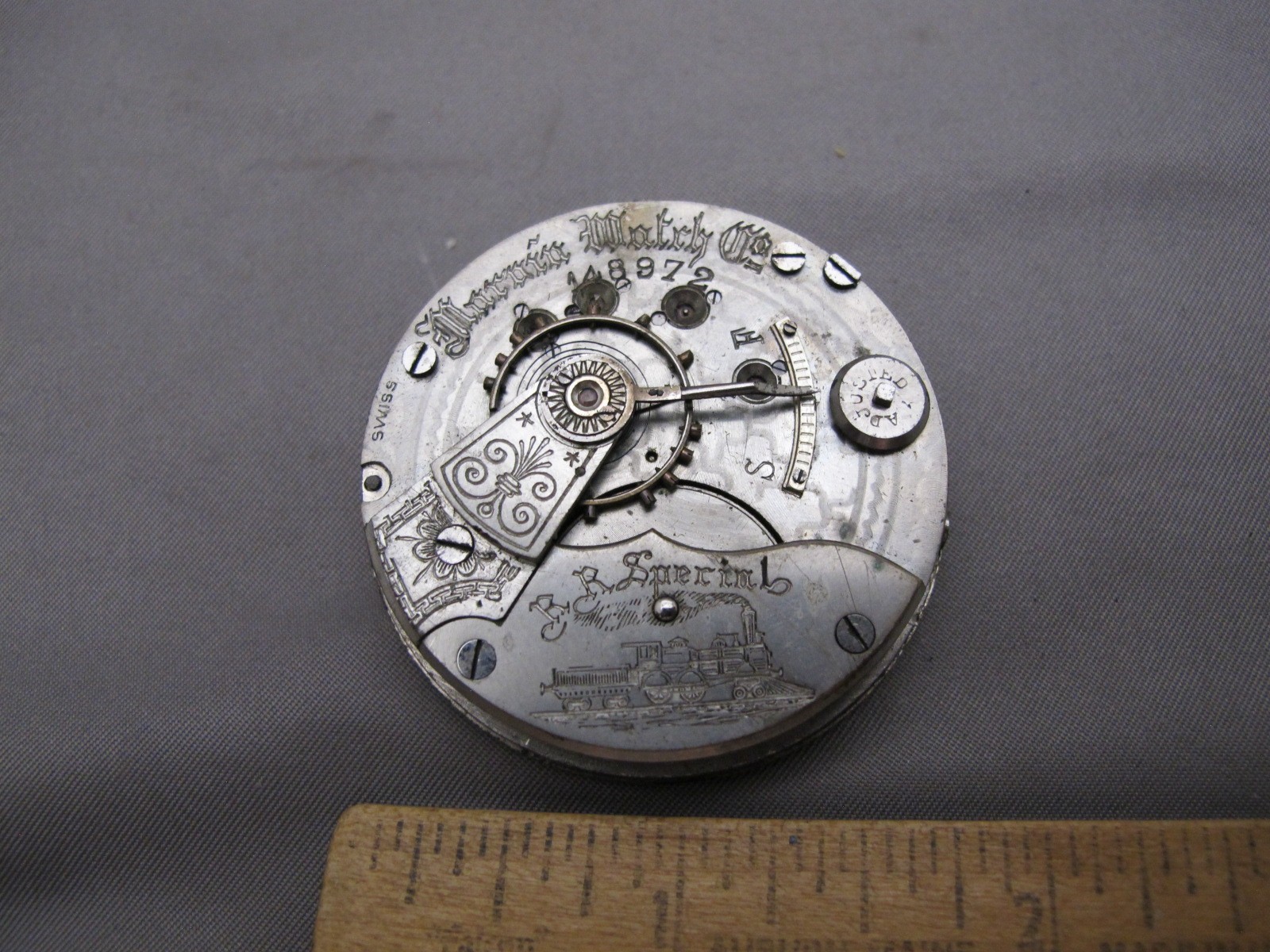 Antique Swiss MARVIN WATCH CO. RR SPECIAL Pocket Watch Movement-Parts/Restore