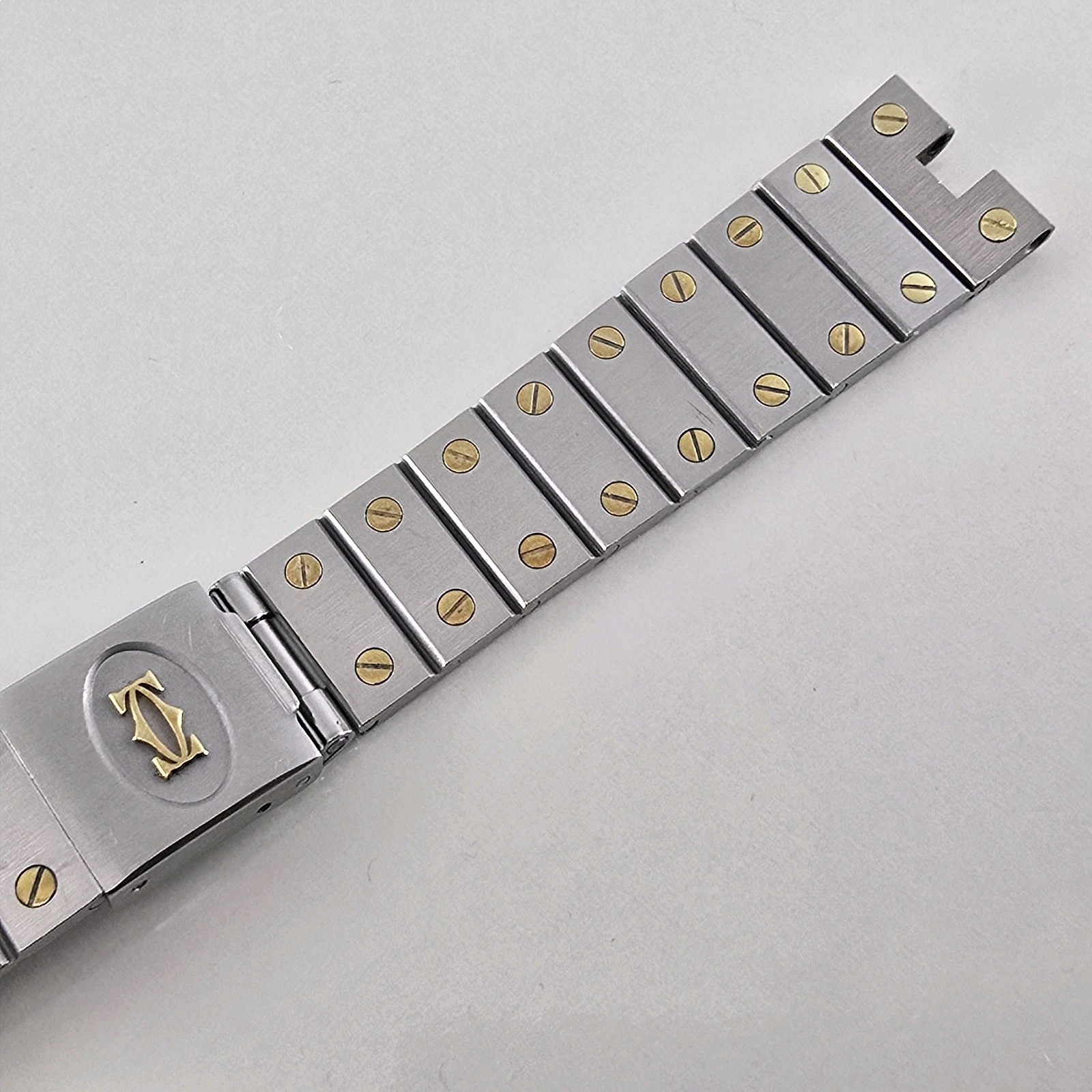 CARTIER SANTOS RONDE 8191 WATCH STEEL GOLD BRACELET 16 M (GOOD & 100% ORIGINAL)