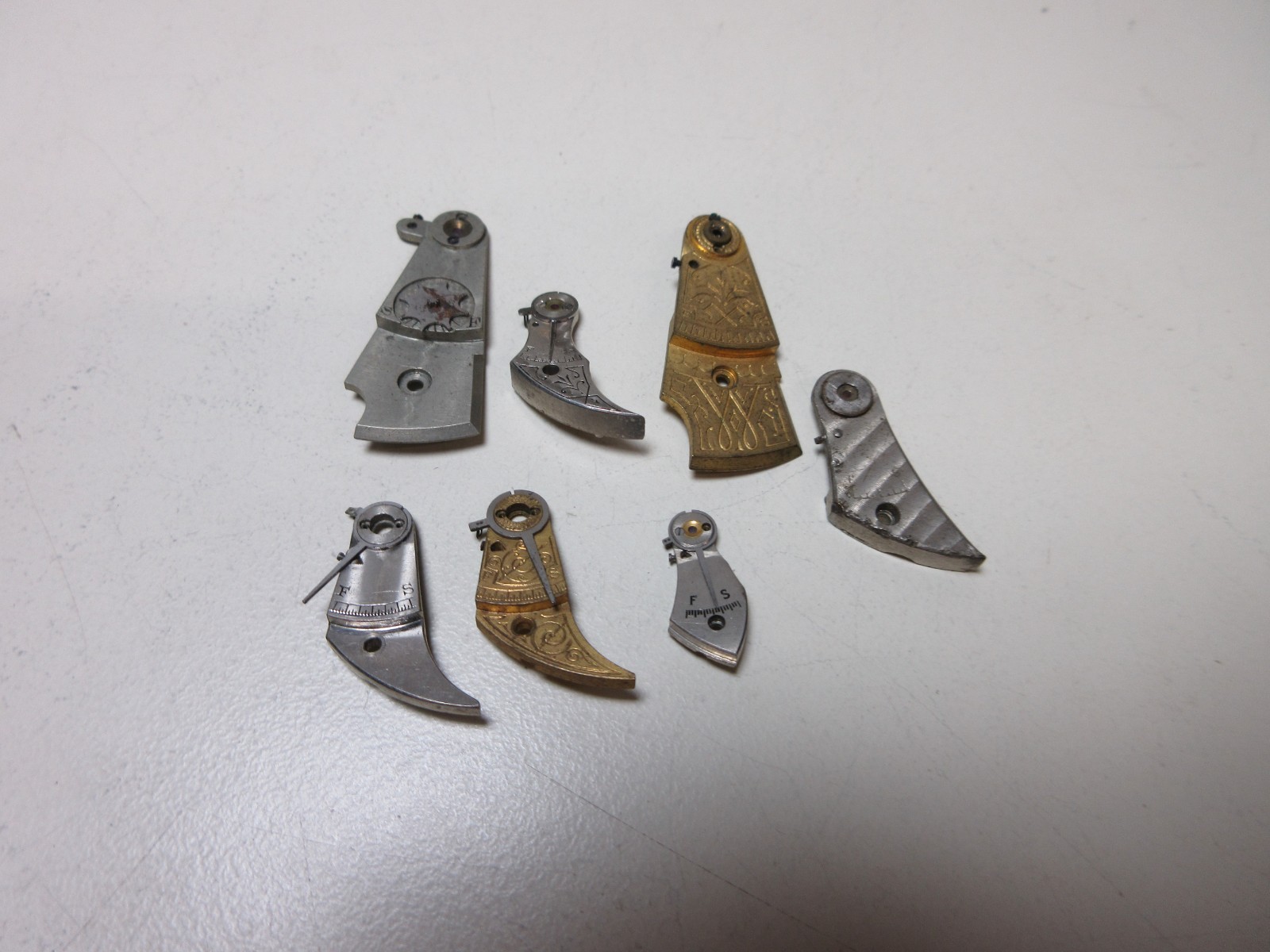 VTG LOT OF POCKET WATCH BALANCE COCKS BRIDGE WATCHMAKER REPLACEMENT PARTS #10