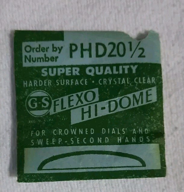 Vintage GS FLEXO HI DOME WATCH CRYSTAL REPLACEMENT PART PHD 20 1/2 WATCHMAKER
