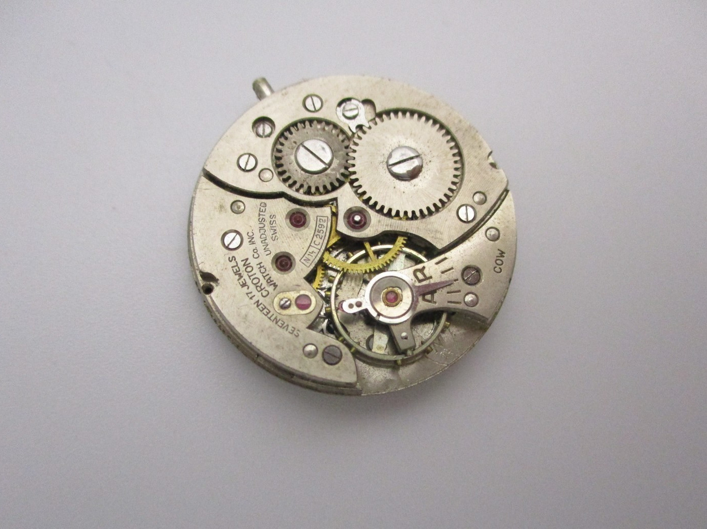 Rare Vintage Croton Watch Co. Nivada N14 Phenix 140 Wristwatch Movement 17 Jewel