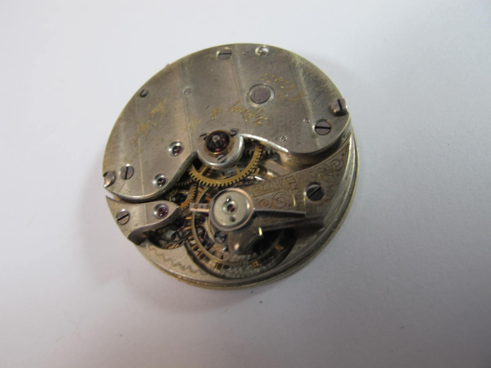 TIFFANY & CO NEW YORK VINTAGE SNAP ON DIAL NICKEL POCKET WATCH MOVEMENT