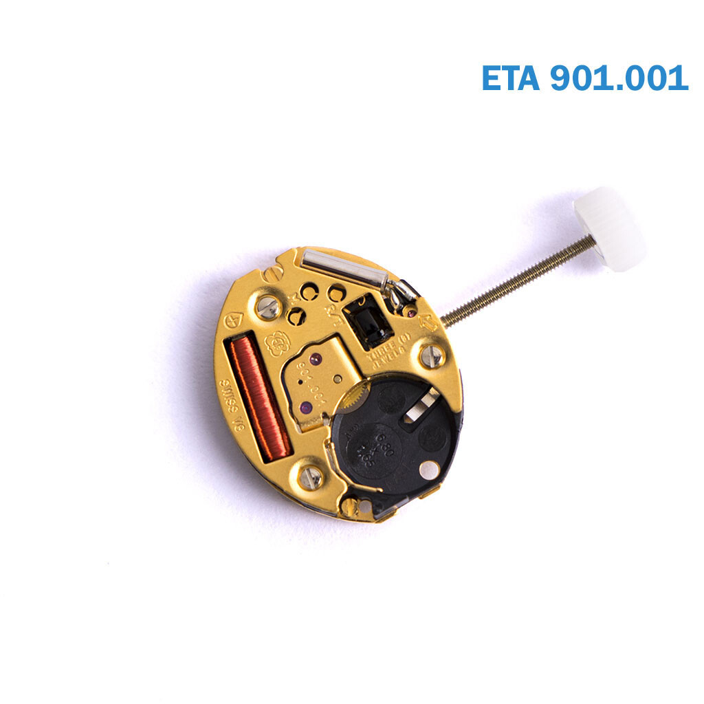 ETA 901.001 Swiss Made Movement, 2 Hands, 3 Jewels With Hour Wheel