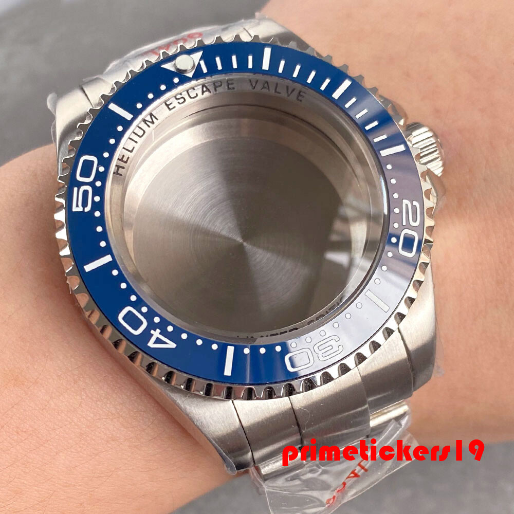 43mm Steel Watch Case Bracelet Sapphire Accessories Fit NH34 NH35 ETA2824 PT5000