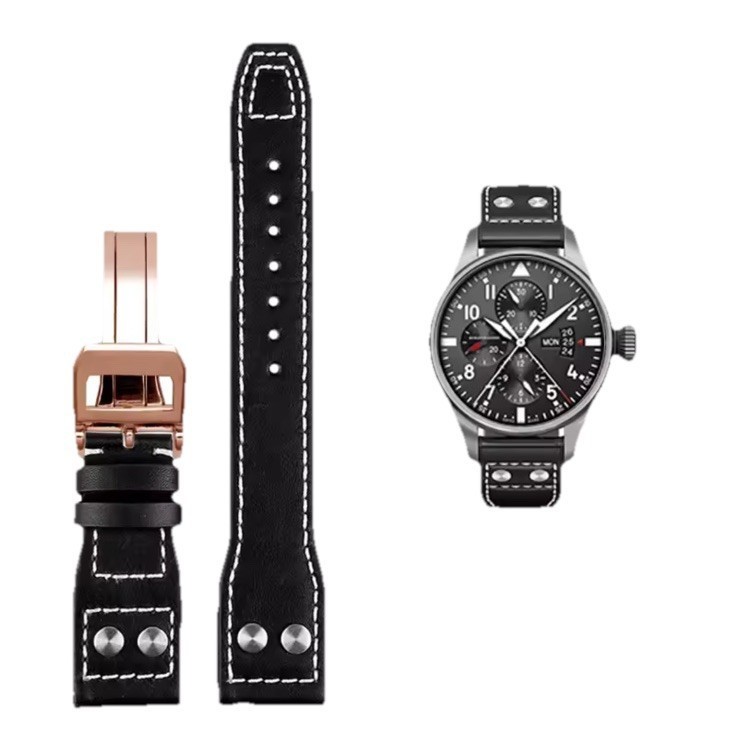 Genuine Leather Watch Strap 20mm 22mm For Big Pilot Portugieser With Buckle