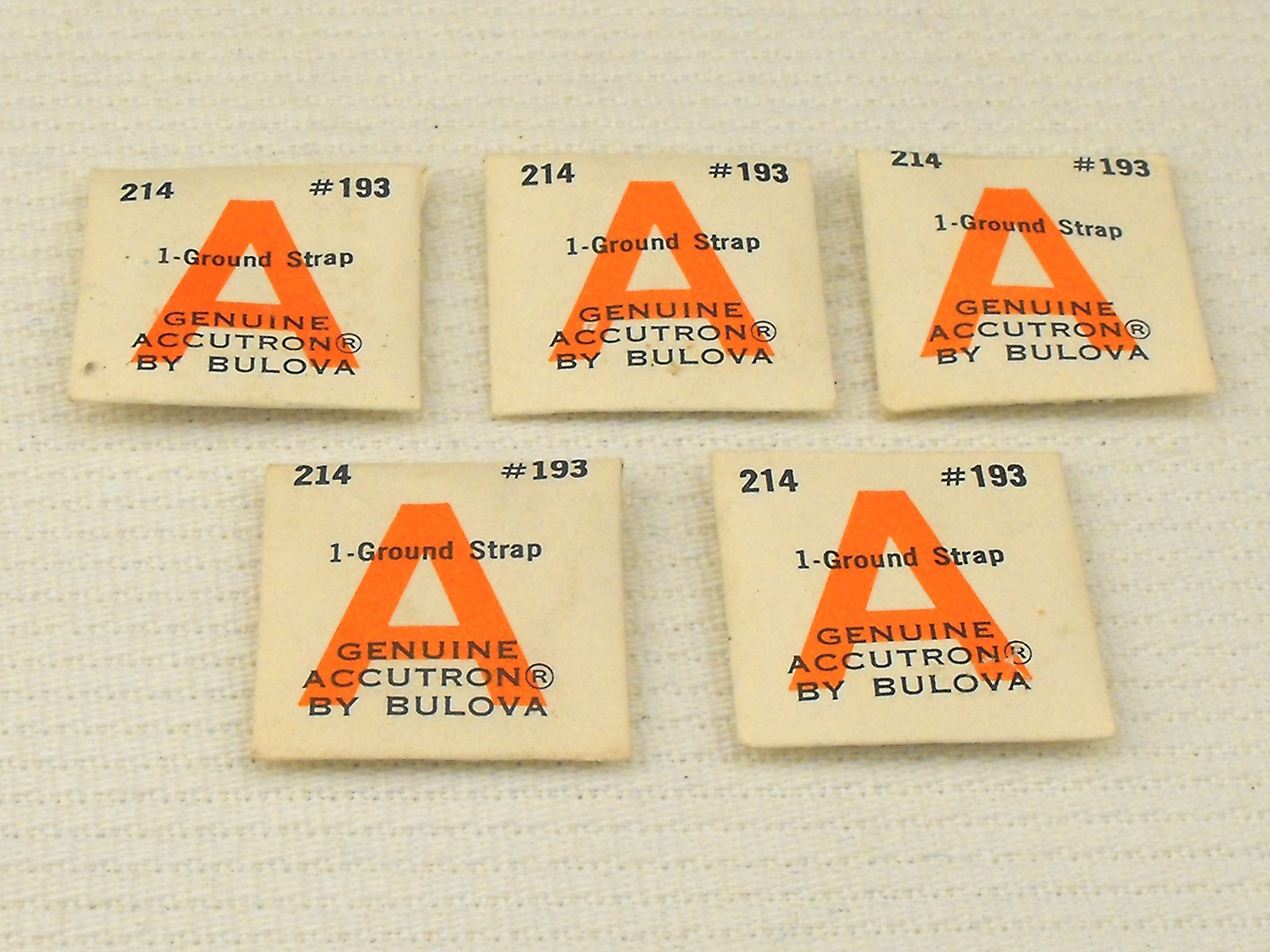 NOS Bulova ACCUTRON Parts for Model 214 Ground Straps #193 Lot of 5 – Sealed!