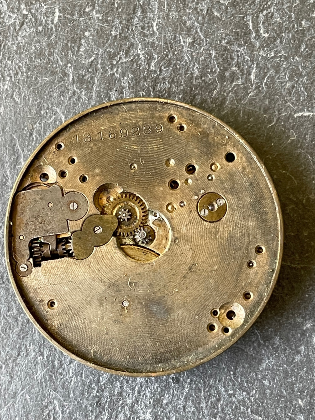 Antique Tacy Watch Co Admiral 7 jewel Swiss pocket Watch Movement PARTS REPAIR