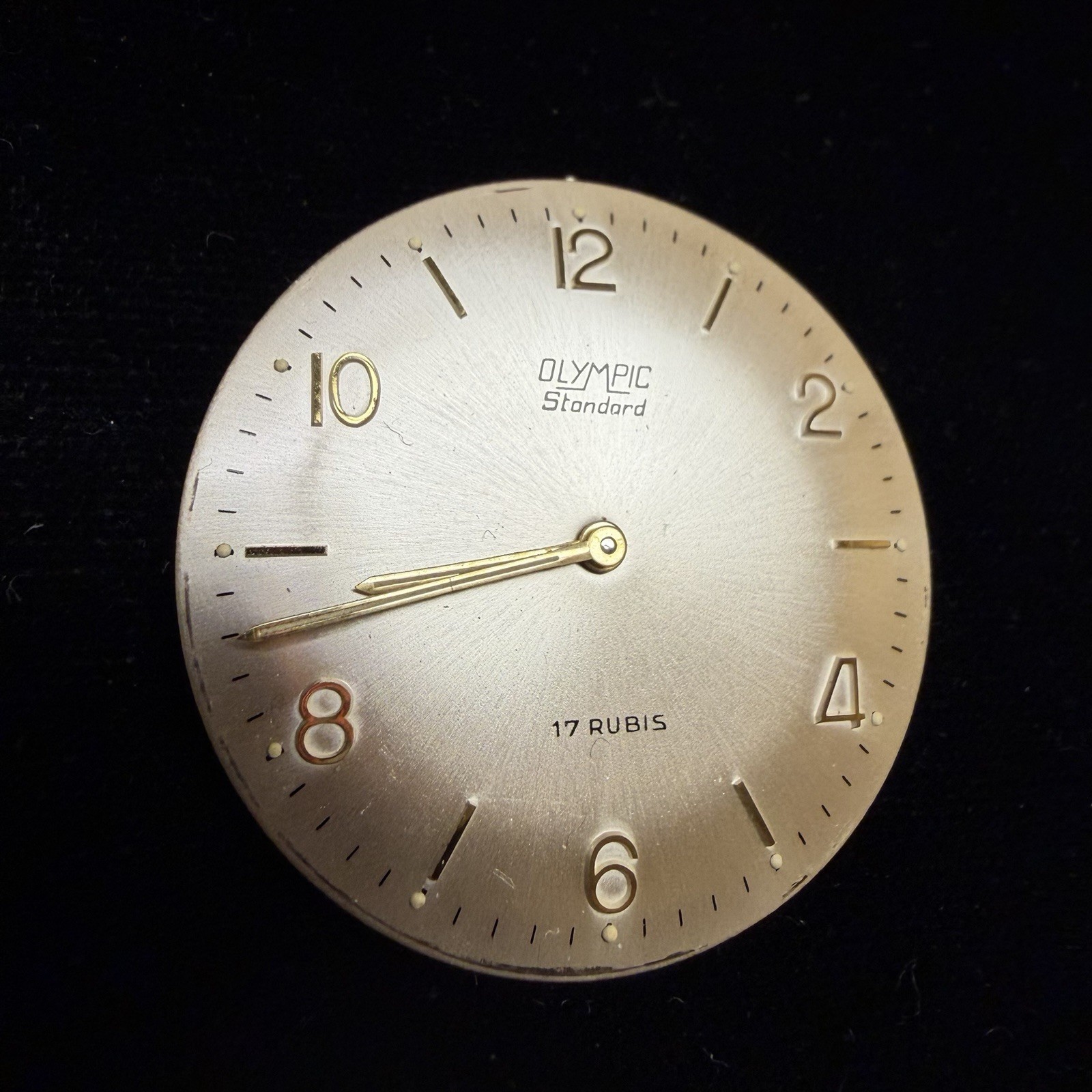 Vintage Olympic Standard 17 Rubis 17j Watch Movement & Dial 1950’s Parts Repair