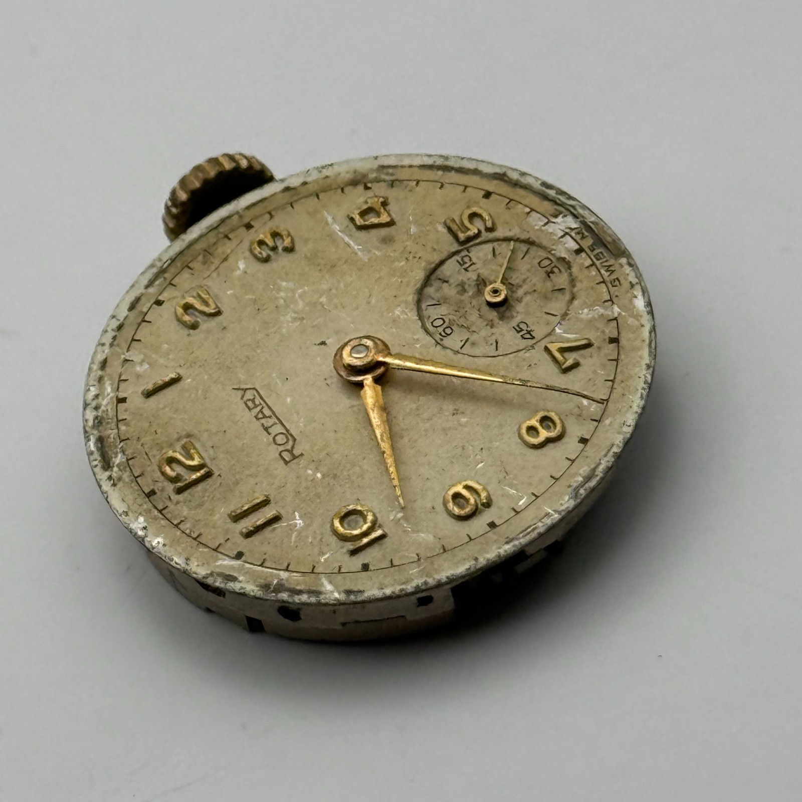 Rotary 440 Watch Movement Swiss 15 Jewels Manual Wind Parts Repair 23.4mm