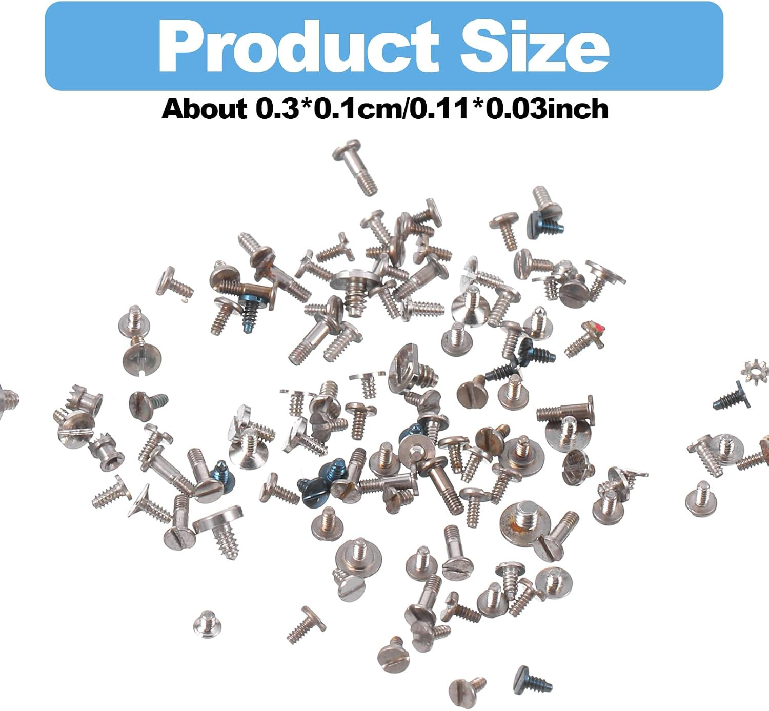 100Pcs Watch Battery Clamp Screws Assortment Kit, Replacement Micro Screws Re…