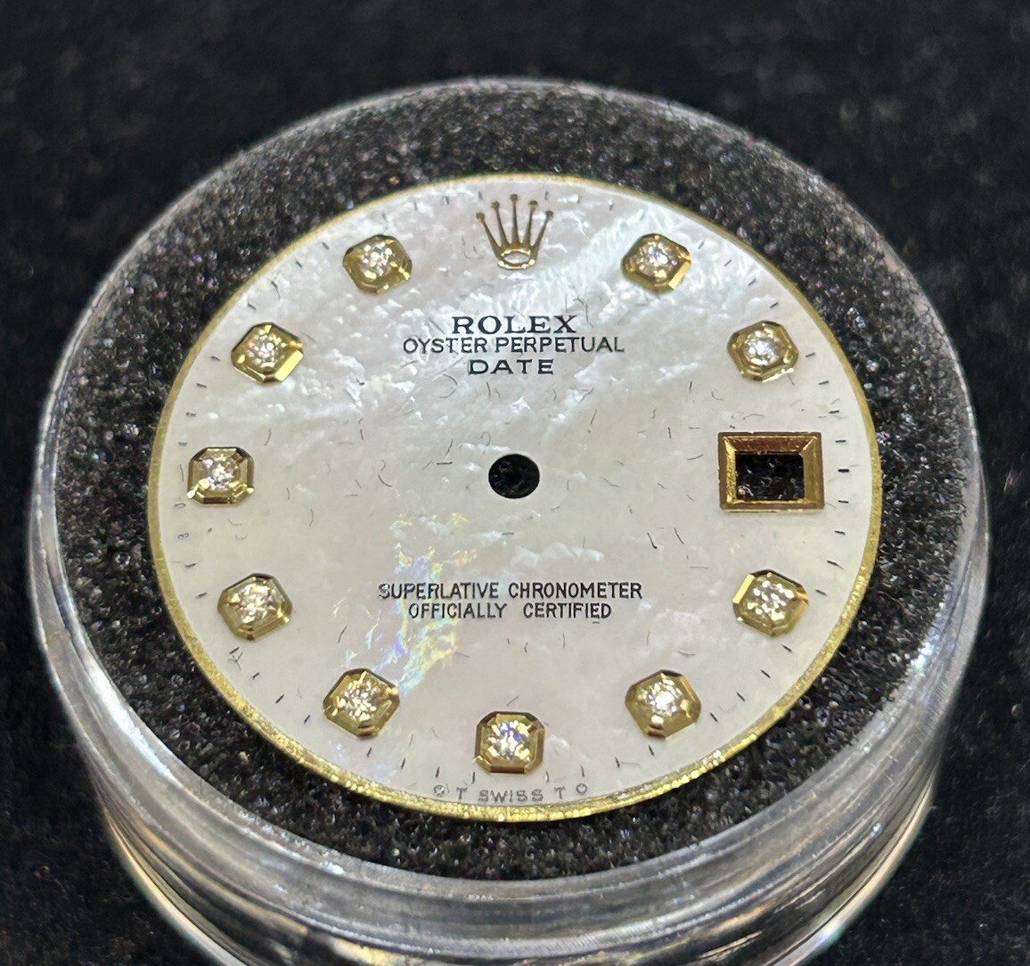 Rolex Date 34mm Watch Custom MOP Diamond Dial For Models 15233 & 15203