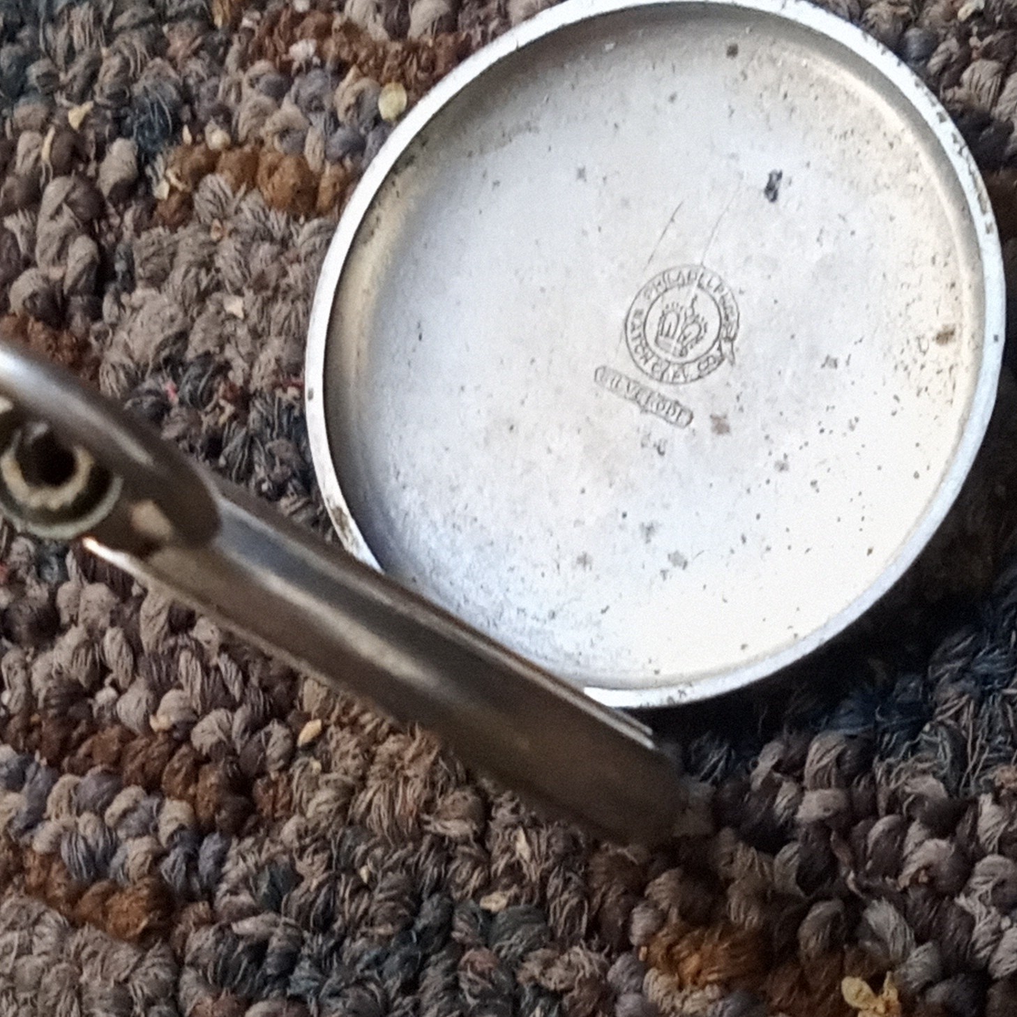 Waltham Pocket Watch Case Back Cover, Silverplate Silverode Marked, Silver
