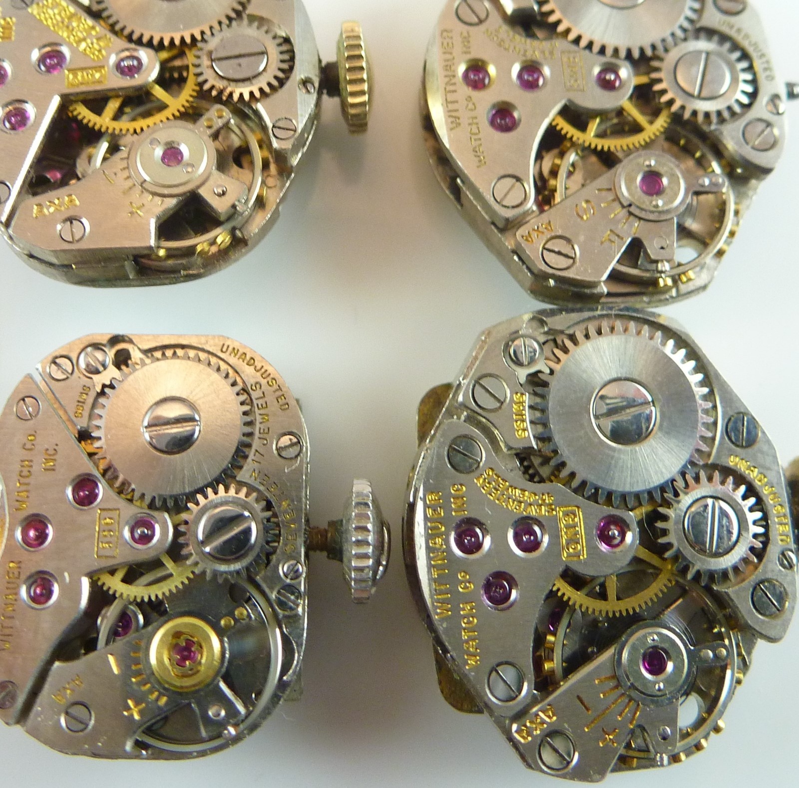 Lot of 4 Lady’s Wittnauer Wristwatch Movements – Parts / Repair