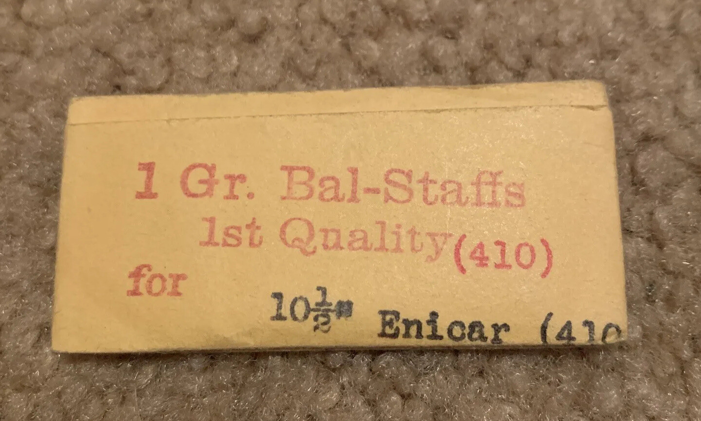Bal-Staffs Balance Staffs For 10-1/2” Enicar (410) VTG Swiss Large Quantity 1 Gr