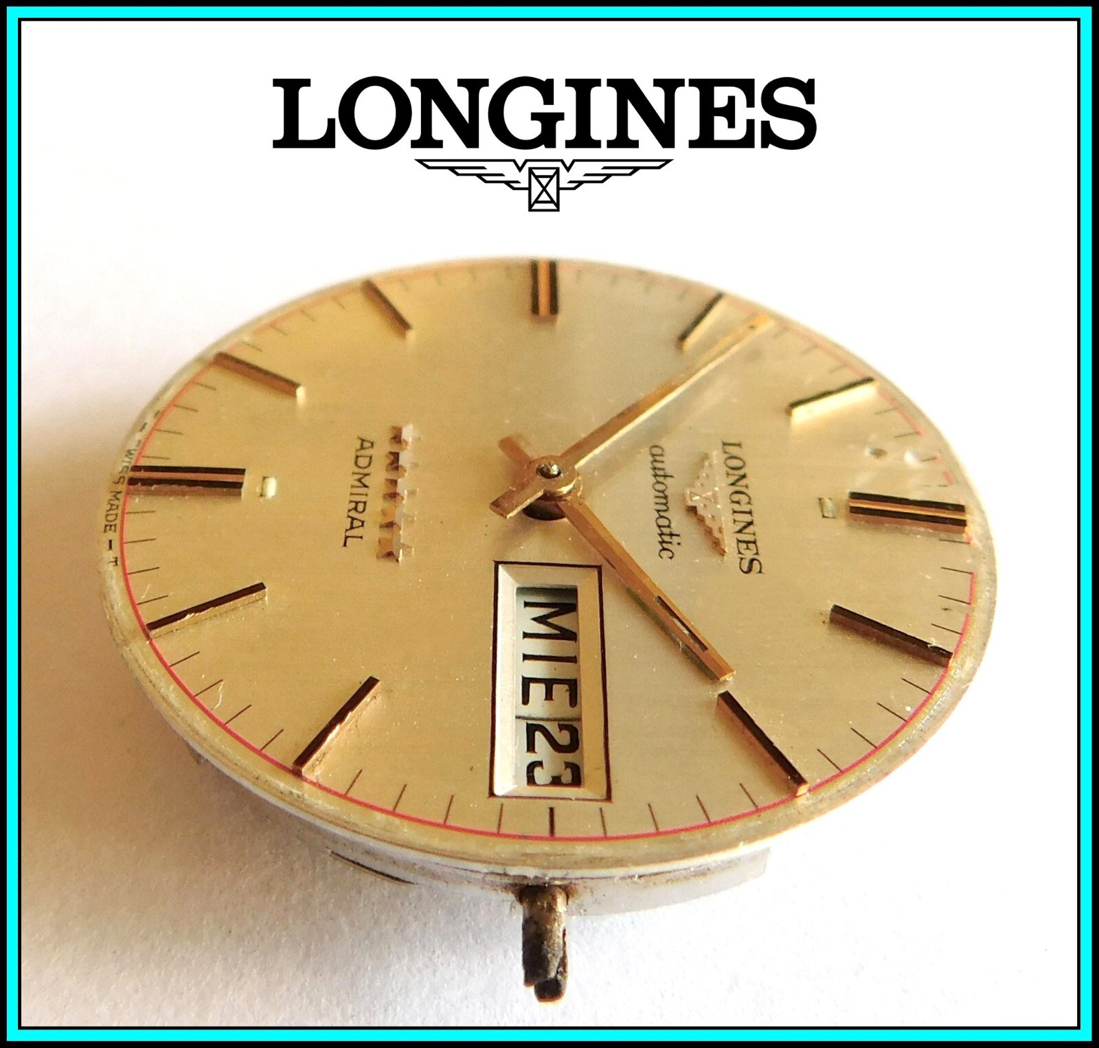 LONGINES ADMIRAL AUTOMATIC Watch, Cal. 507 Day-Date 17 Jewels – WORKING