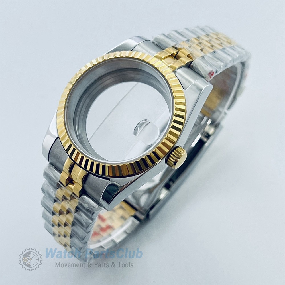 40mm Watch Case with Fluted Bezel & Jubilee Strap-Fit NH35 ETA2824 Movement