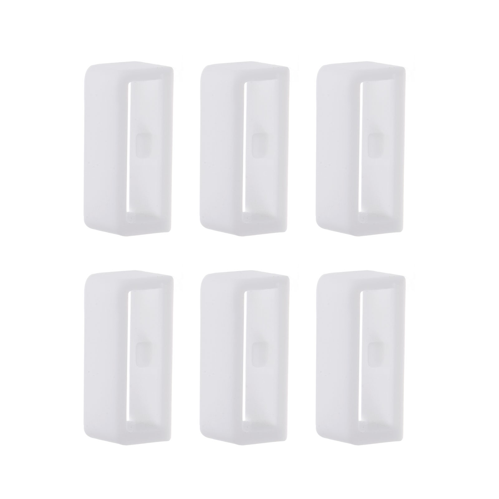 6pcs Watch Strap Loop Fastener Ring 16mm Rubber Watch Holder Keeper White