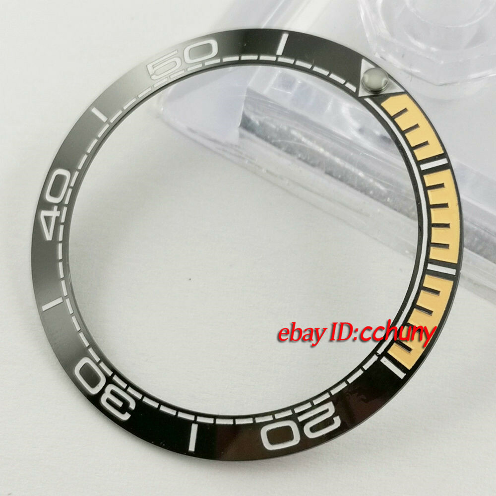 Polished 38mm black ceramic bezel insert for 40mm mens watch