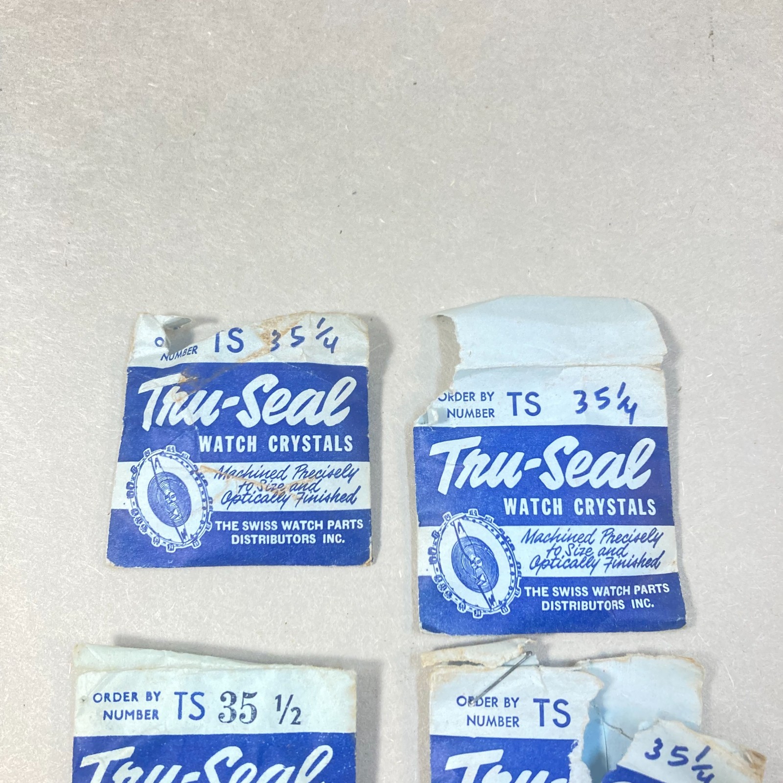 Vintage Tru-Seal Watch Crystal 4 Pc Watches Parts or Repair Swiss