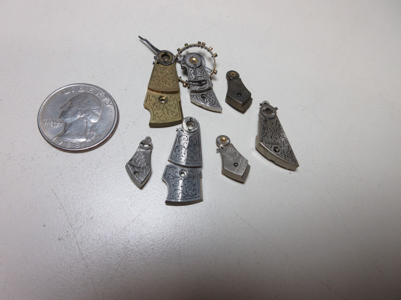 VTG LOT OF POCKET WATCH BALANCE COCKS BRIDGE WATCHMAKER REPLACEMENT PARTS #13