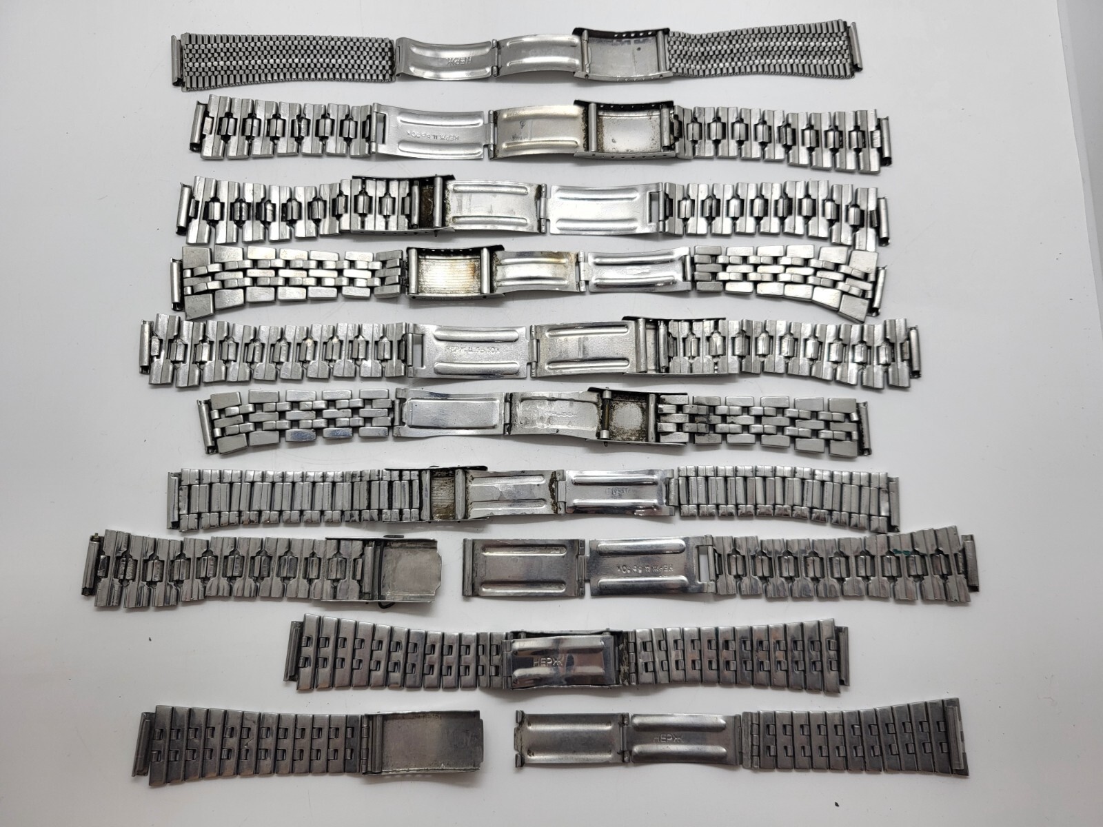 Vintage stainless steel bracelets USSR wristwatches different for spare parts