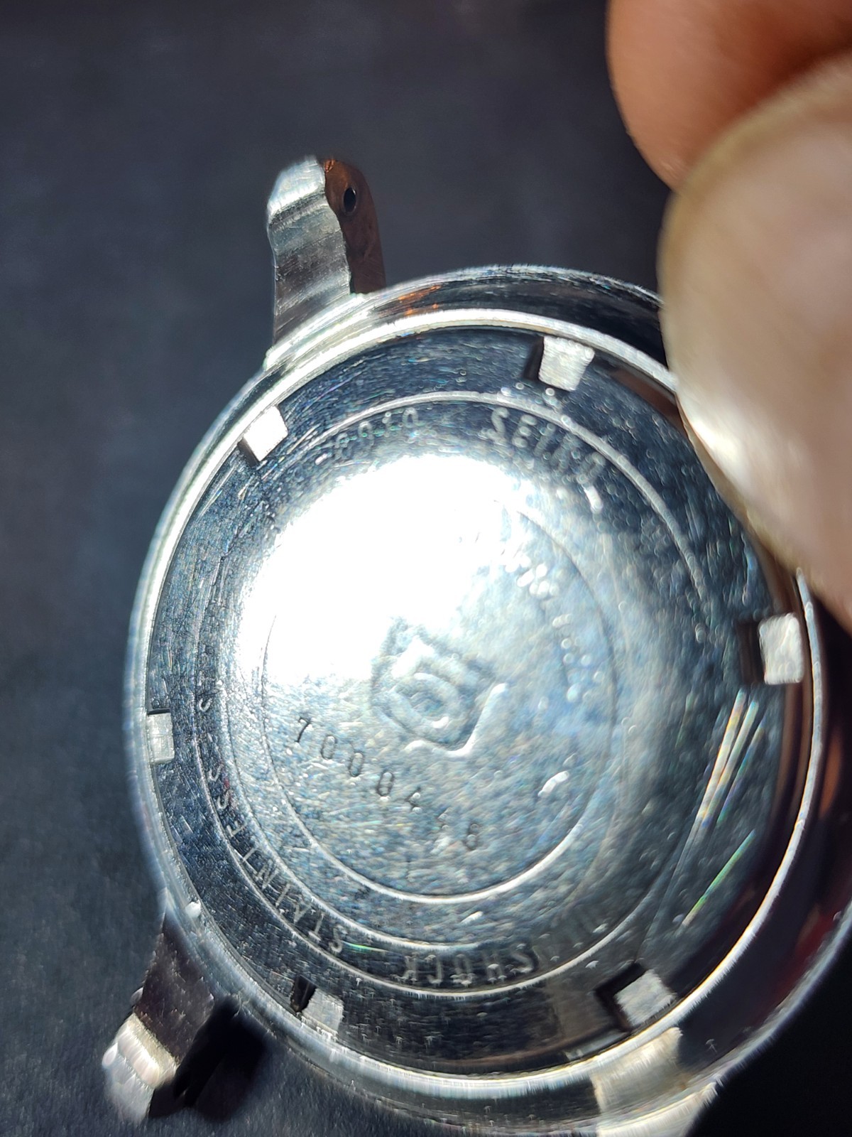 Vintage 1967 Seiko 5 6619-8010 Case & Screw-Down Back – 5 Shield Water Proof