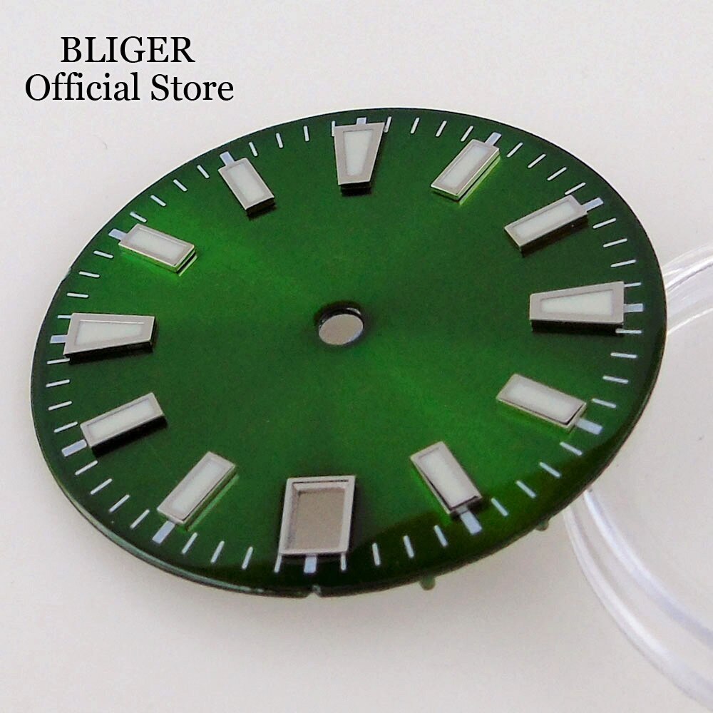 28.5MM Black Purple Blue Sunburst Watch Dial Fit NH35 NH36 Automatic Mens Watch
