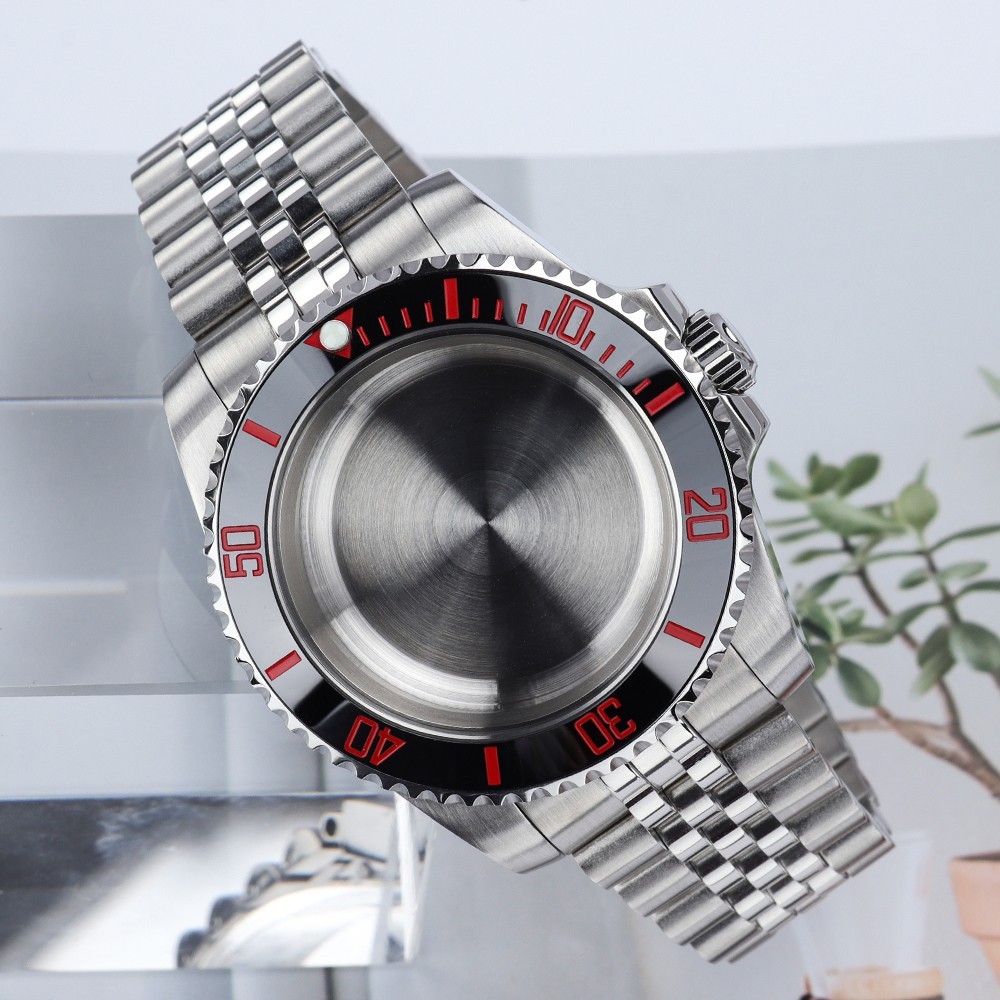 GMT 40mm Aviator Watch Case Bracelet Oyster Pepsi Bezel For Seiko NH35 Movement