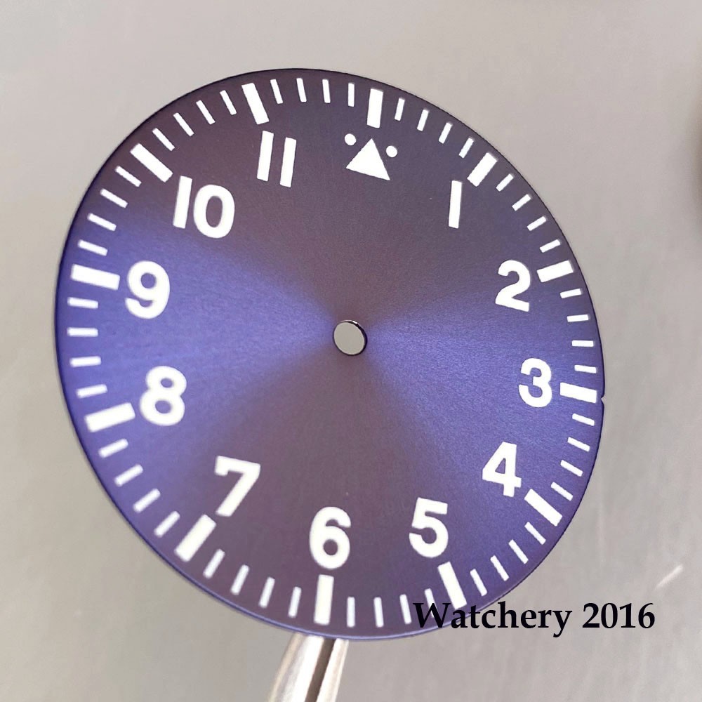Lume 33.5mm Watch Dial With Titanium Hands Fit NH35/ETA 2824 PT5000/Miyota 8215