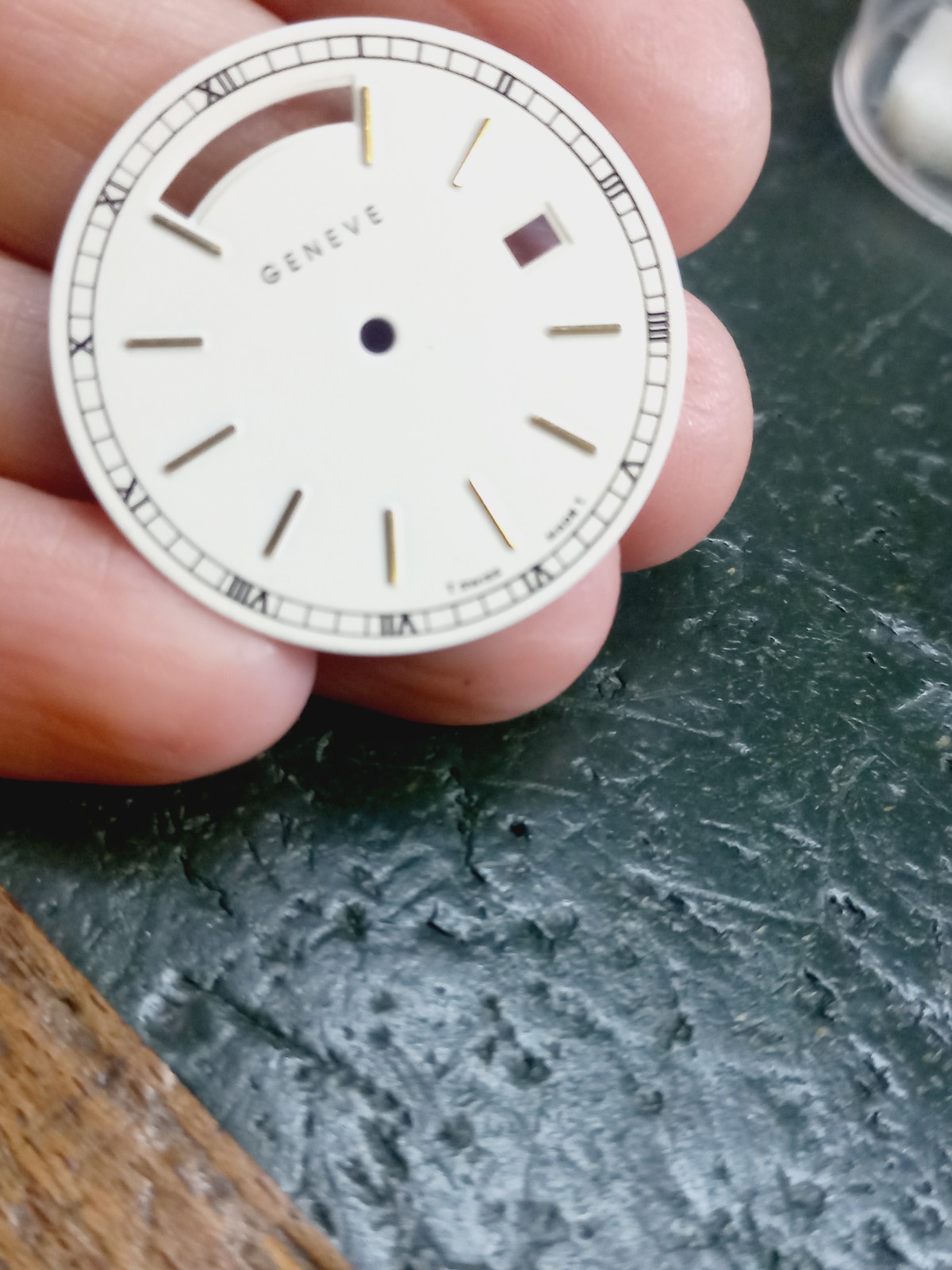 GENEVEA Dial For Caliber ETA 955.132 Cream Vintage Watch Men Day/Date
