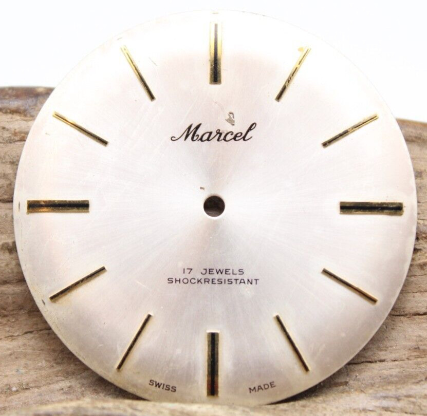 MARCEL LARGE DIAL 17j SHOCK RESISTANT SWISS MADE 37.2mm STICK INDEXES (KH2)