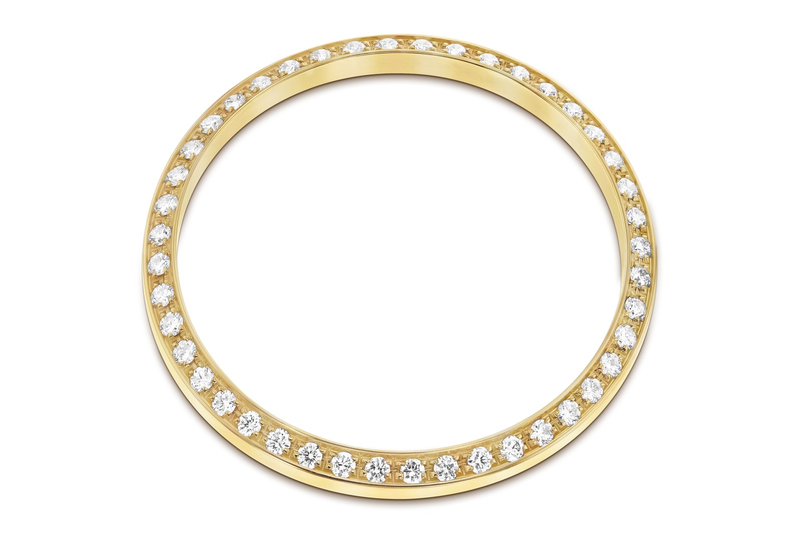 .90CT BEAD SET LAB CREATED DIAMOND BEZEL FOR ROLEX DATE 34MM WATCH YELLOW GOLD