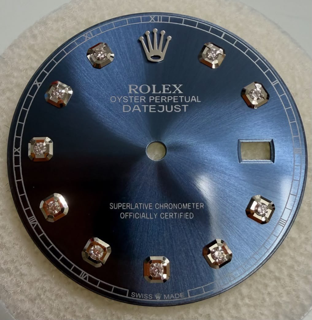 Rolex Mens 41mm Datejust Custom Blue Diamond Dial For Ref 126300-126334