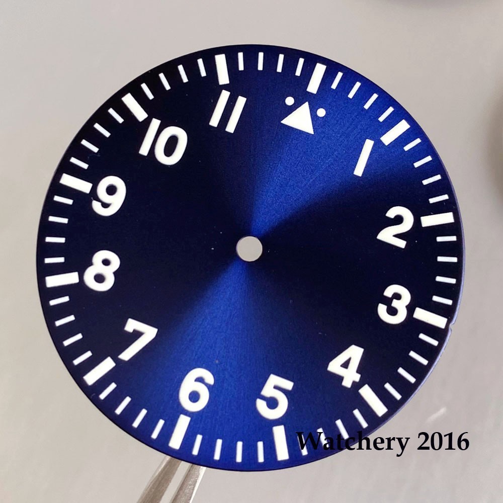 Lume 33.5mm Watch Dial With Titanium Hands Fit NH35/ETA 2824 PT5000/Miyota 8215