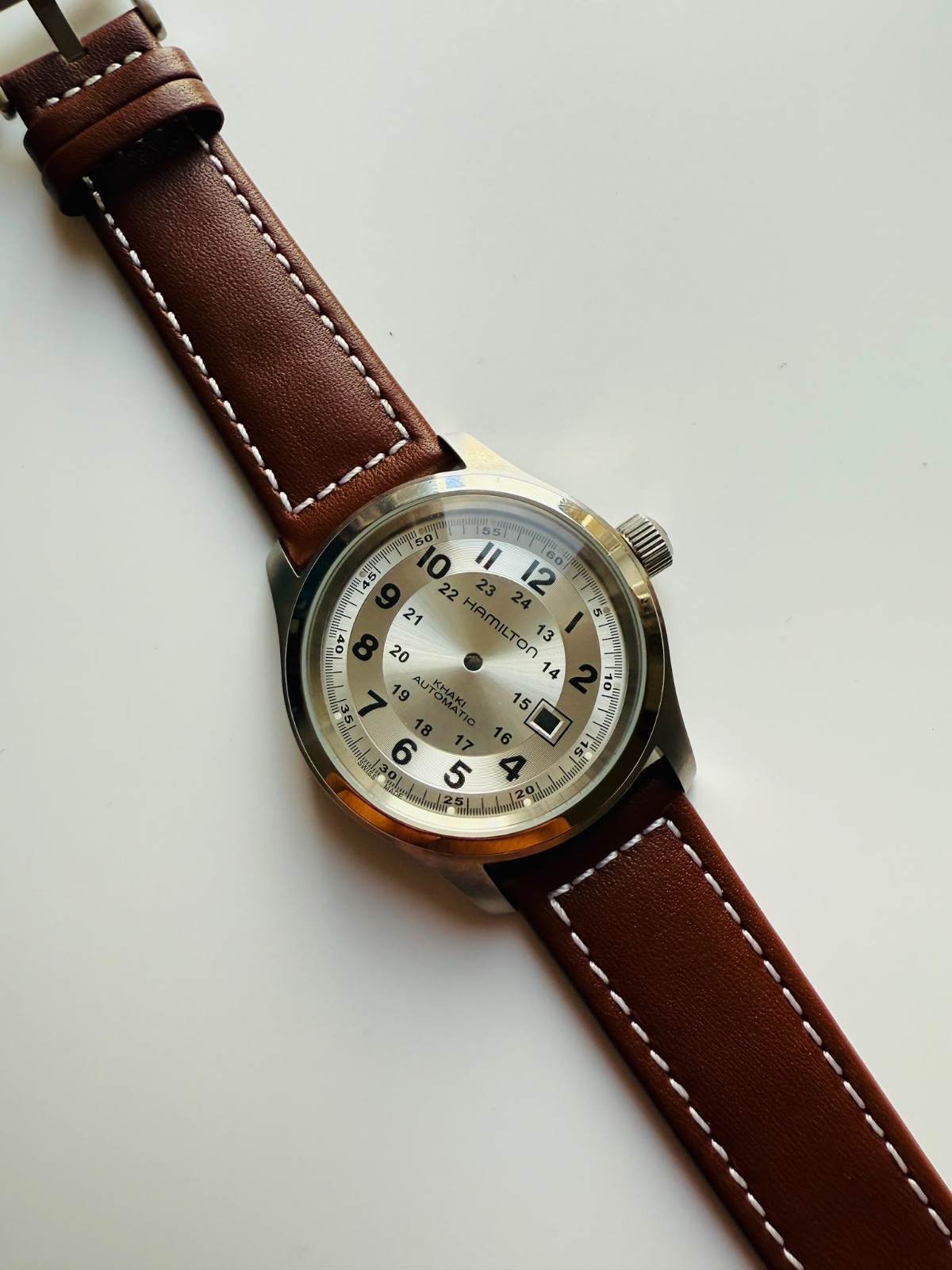 Hamilton Khaki Field 42mm Case Kit ETA 2824 PT50 SW2x Complete Set (Silver dial)
