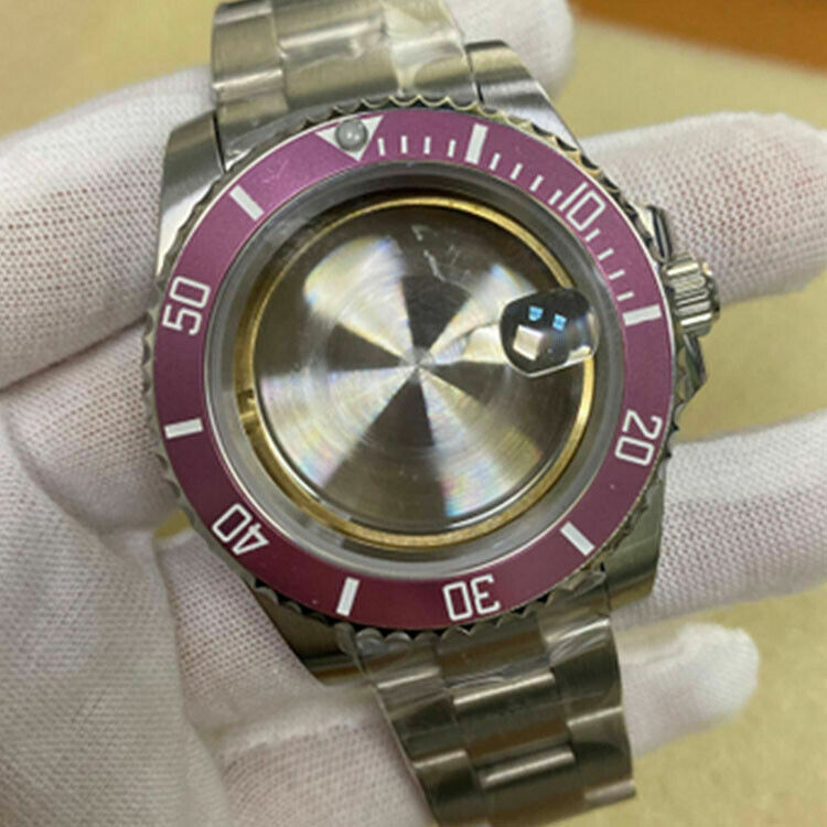 40MM Stainless Steel Bezel Watch Case w/ Band Strap for ETA 2836 Watch Movement