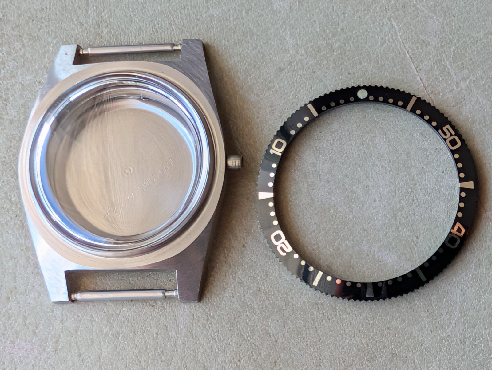 Vintage 1960/70’s TK All SS Diver Case/Loose Countdown Bezel/Crystal/Spring Bars