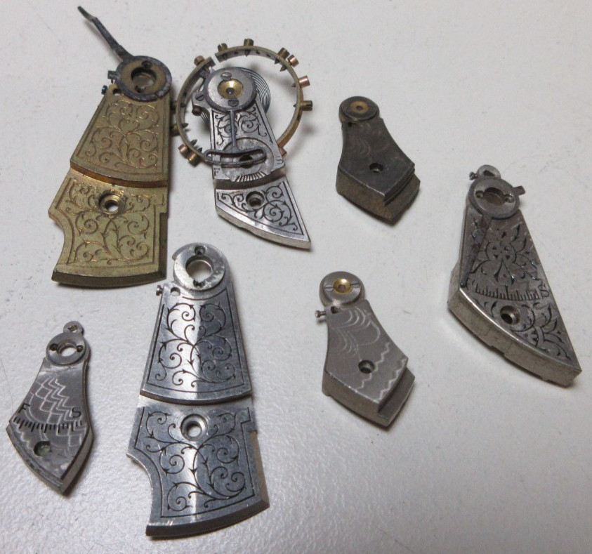 VTG LOT OF POCKET WATCH BALANCE COCKS BRIDGE WATCHMAKER REPLACEMENT PARTS #13