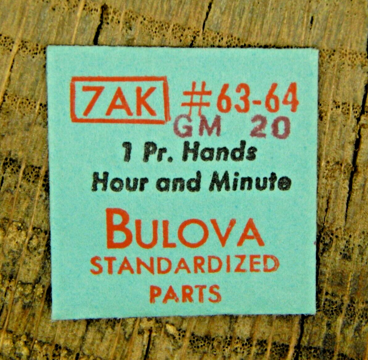 Genuine Bulova 7AK GM 20 Set of Hands Watch Part 63-64 NEW OLD STOCK