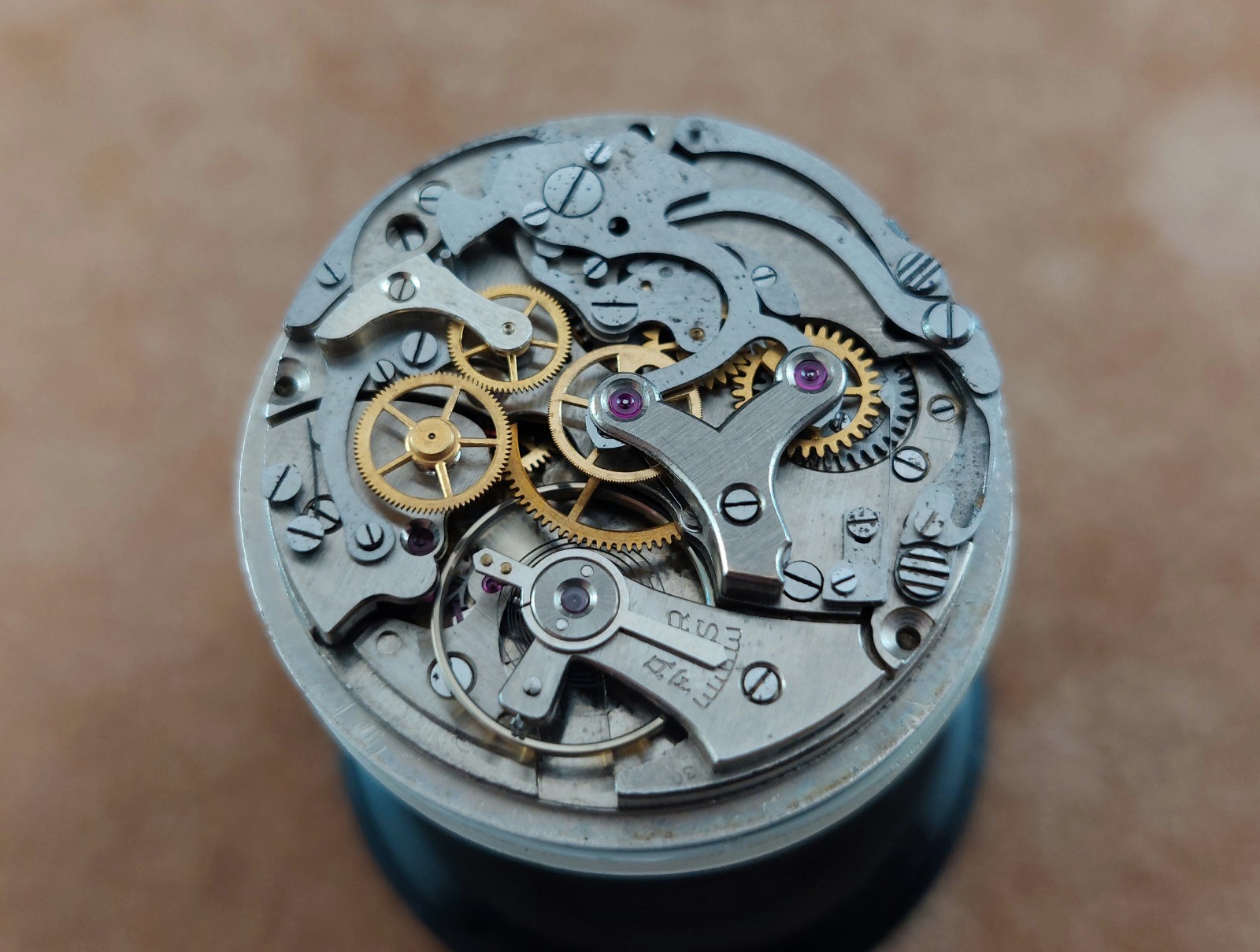 Vintage BREITLING Cadette Chronograph Movement Venus 188 & Dial. Ca 1950’s