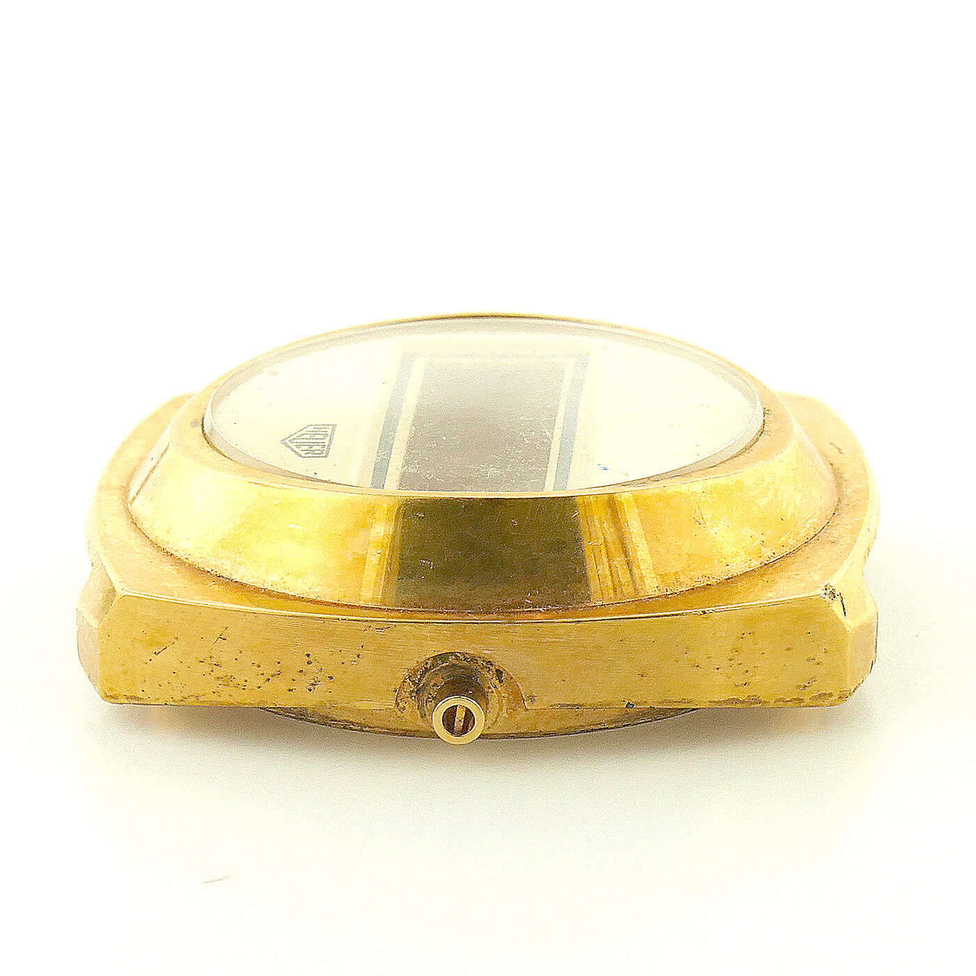 HEUER VINTAGE RARE LCD GOLD PLATED STAINLESS STEEL MENS WATCH CASE PARTS/REPAIRS