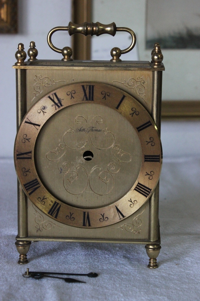 “SET THOMAS” VINTAGE BRASS WATCH / PENDULUM NO MECHANISM