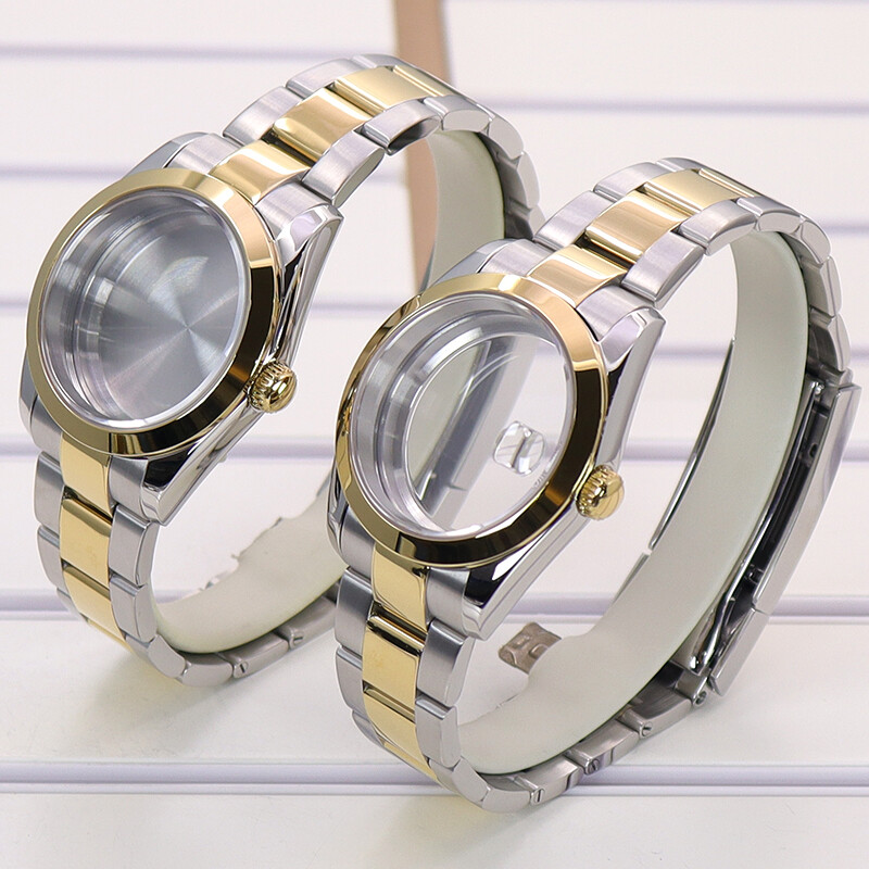 36mm/40mm Gold And Silver Watch Case Oyster Strap For Seiko Nh35 Nh36/38Movement