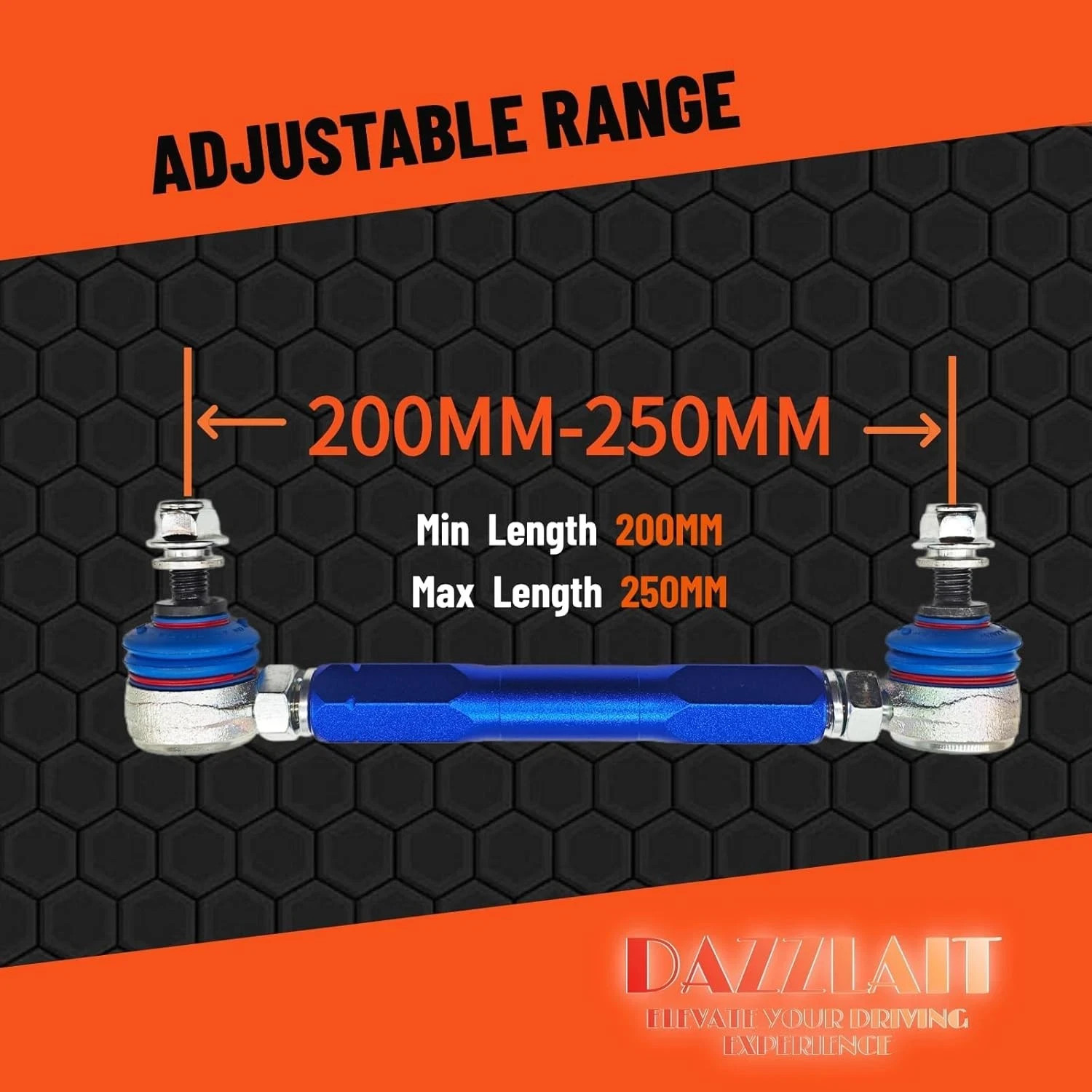 Adjustable Sway Bar End Links 200mm-250mm Universal M10 Stud & 12mm Spacer