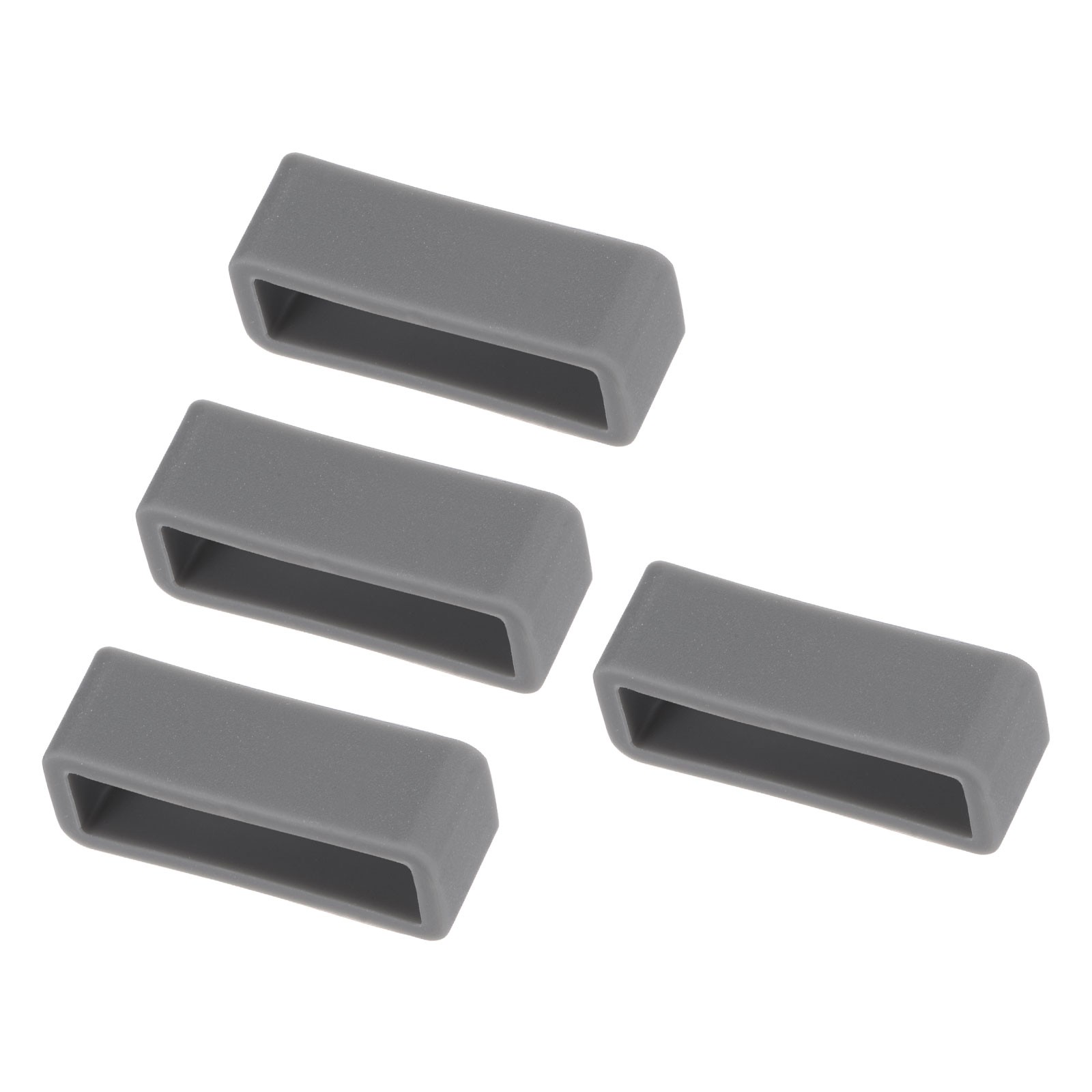 4pcs Watch Band Loop 20mm Width Rubber Watch Holder Deep Gray Silicone