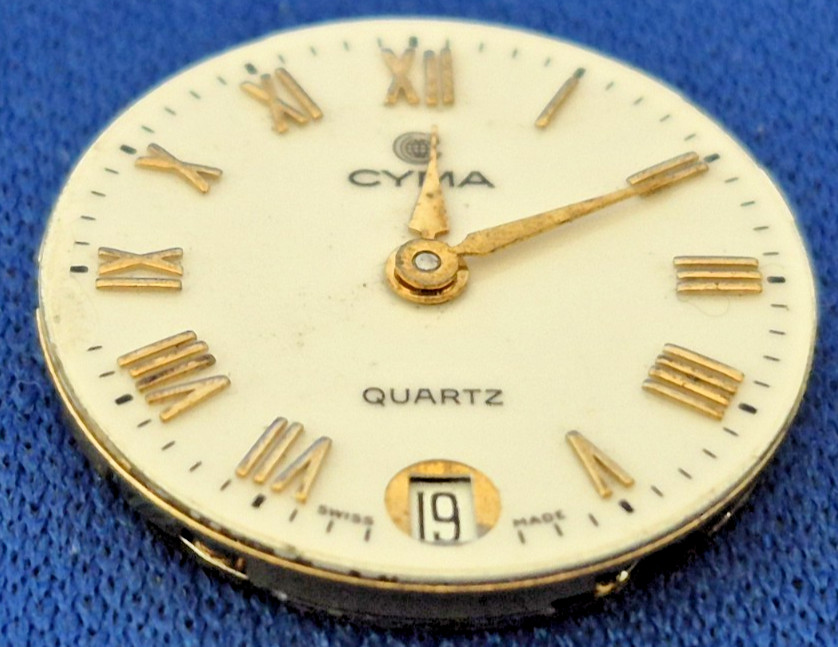 ETA 256.111 • OMEGA 1426 • LONGINES 152.2 CYMA DATE PORCLELAIN ROMAN DIAL RUNS