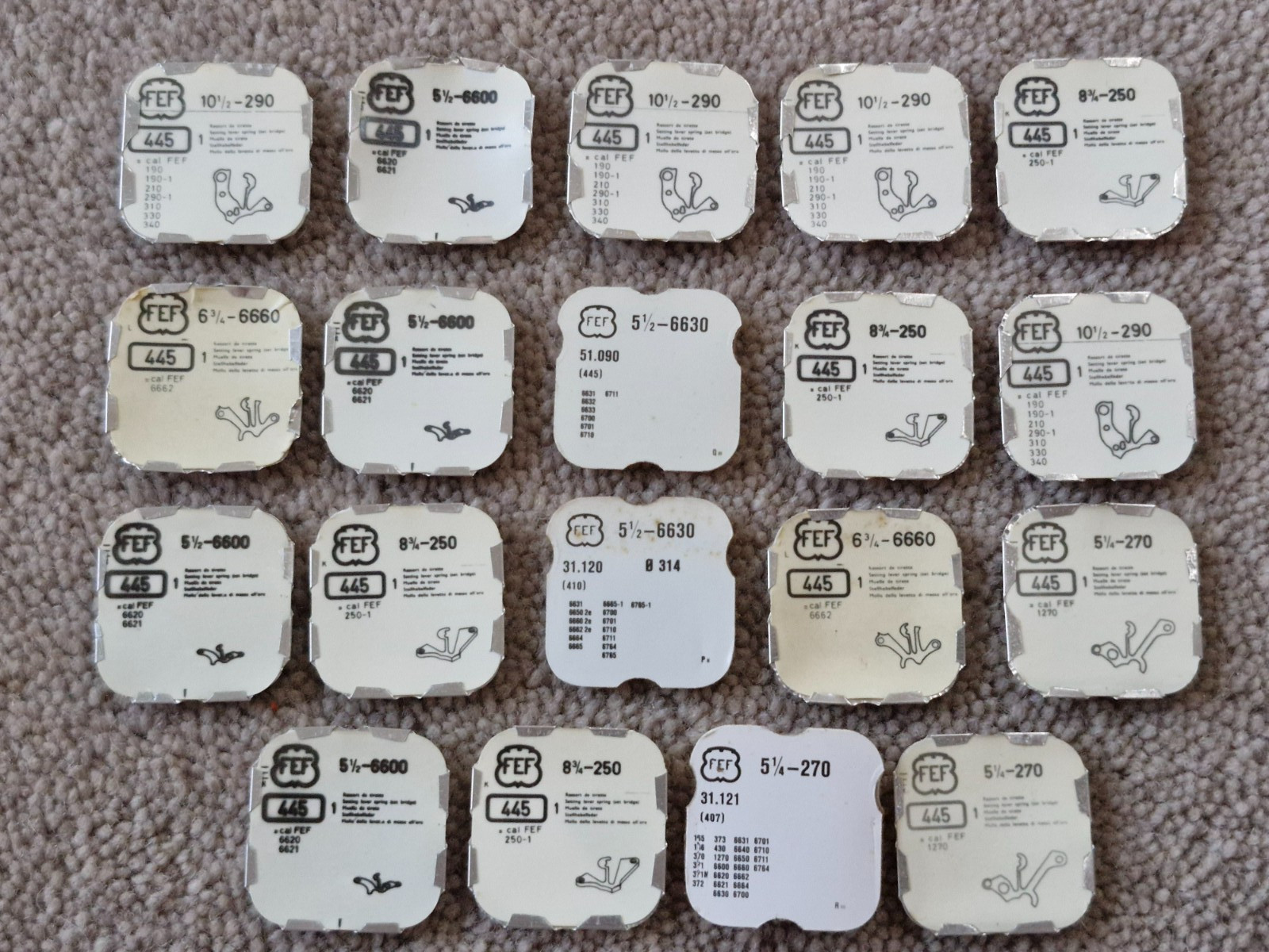 FEF Watch Movement Spares – See Menu For Available Part – N.O.S In Blister Packs
