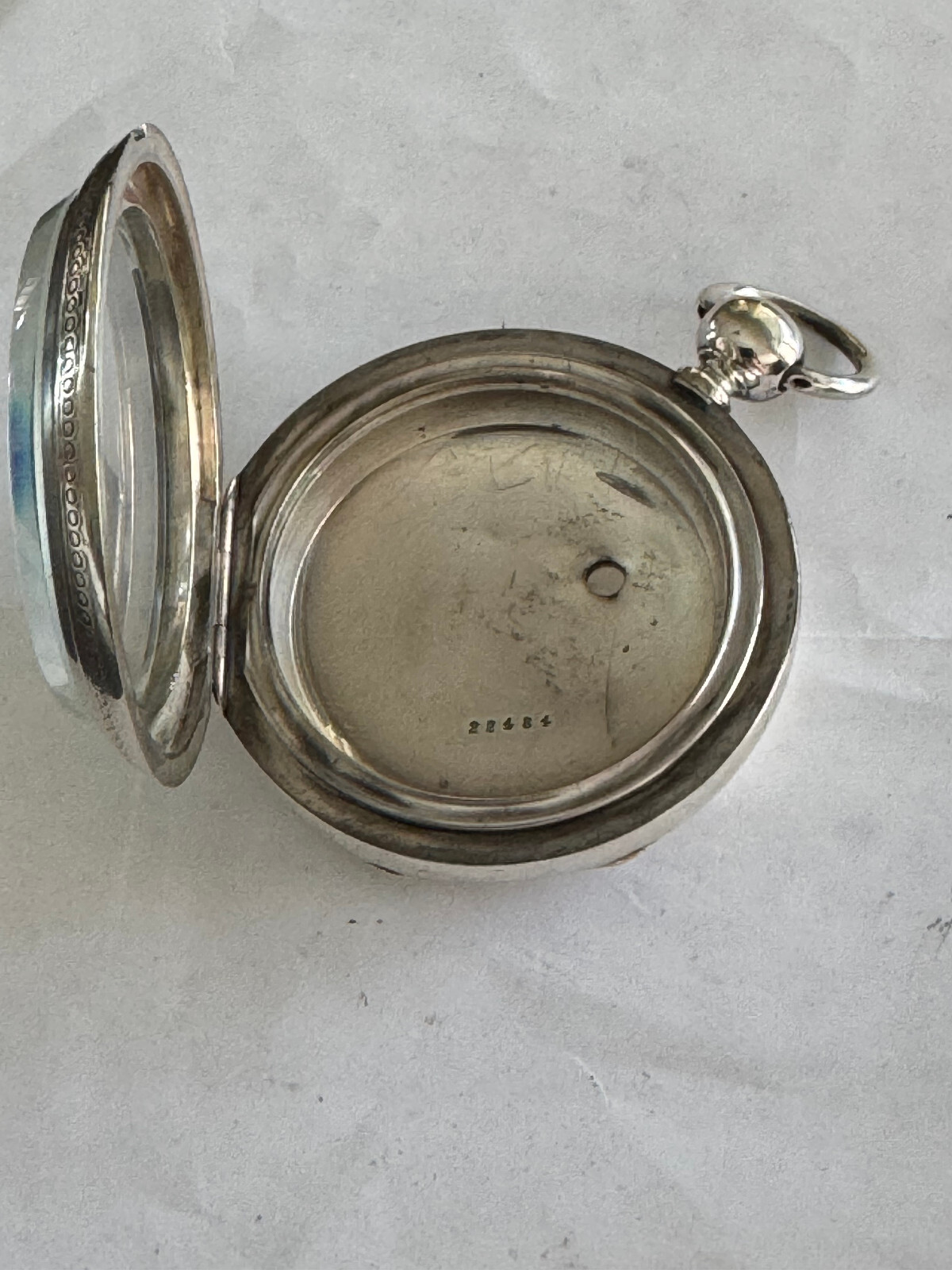 VINTAGE BIG 18 COIN SILVER POCKET WATCH CASE KEY WIND / KEY SET NEW 4 MM CRYSTAL