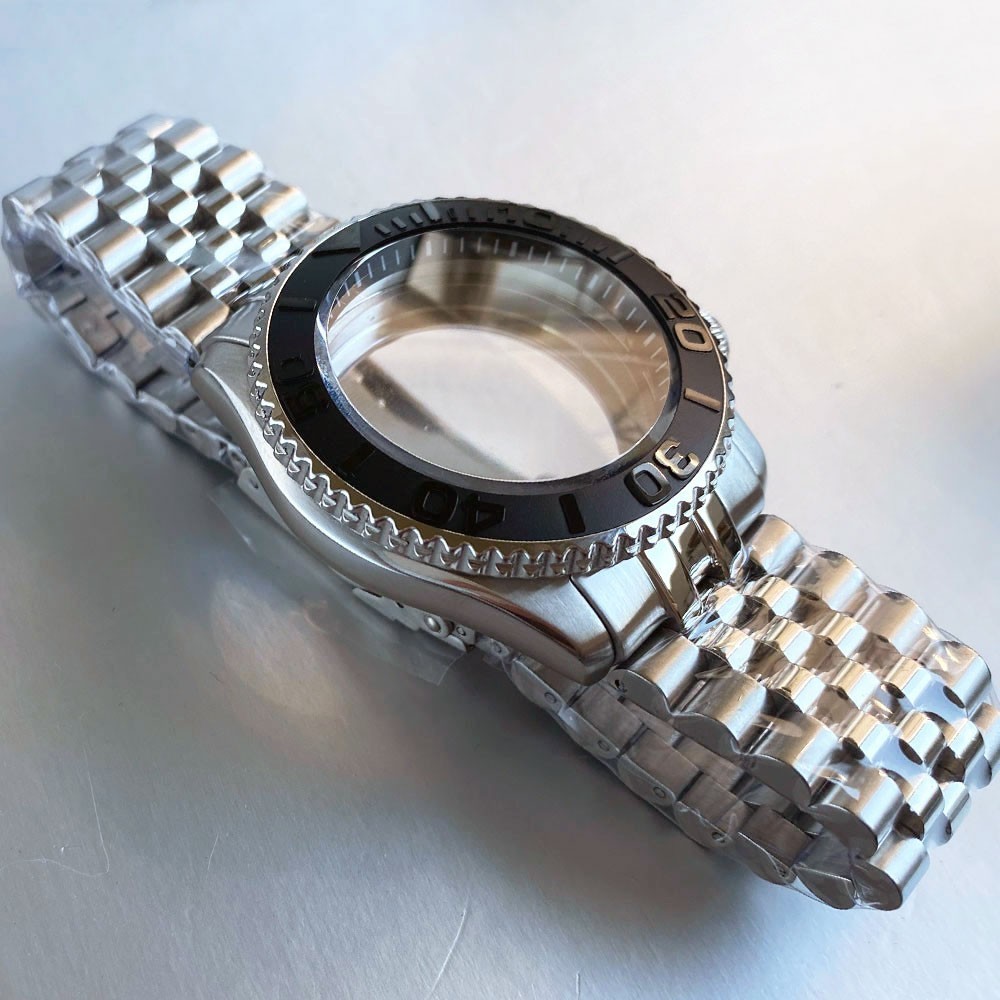 42mm Bow Sapphire Glass Watch Case Clear Back Fit SKX 007 NH34 NH35 NH36 2824