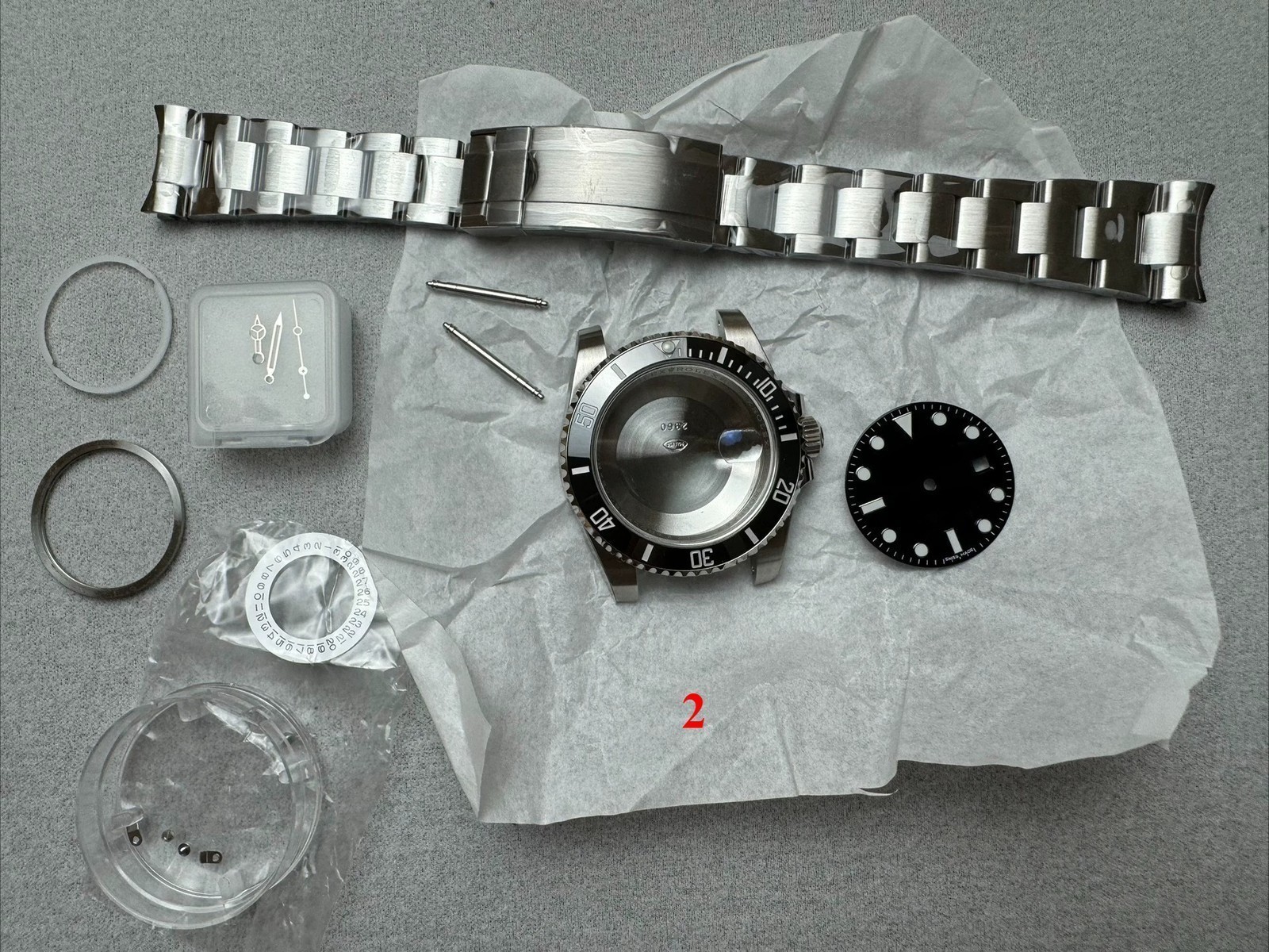 40mm Stainless Steel Watch Case With Band Kit for R Green Black SUB 2824 3135